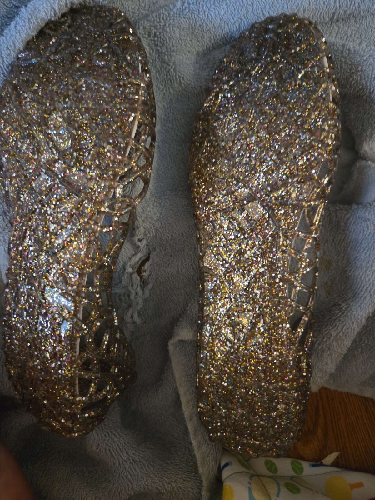 Fair Condition Jelly Shoes With Sparkles Size 9