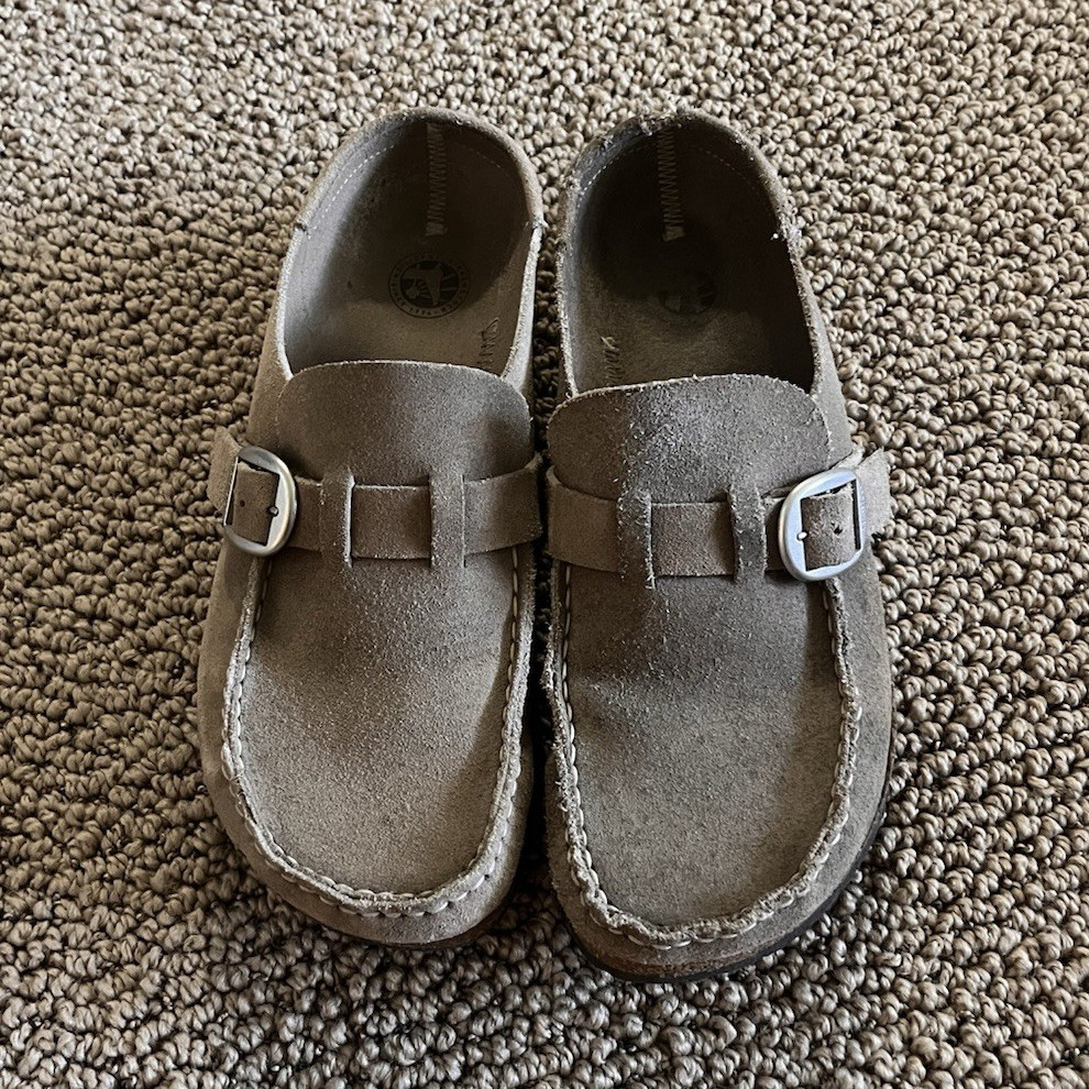 Birkenstock Buckley Suede Loafer Taupe Buckle Round Toe EU 39