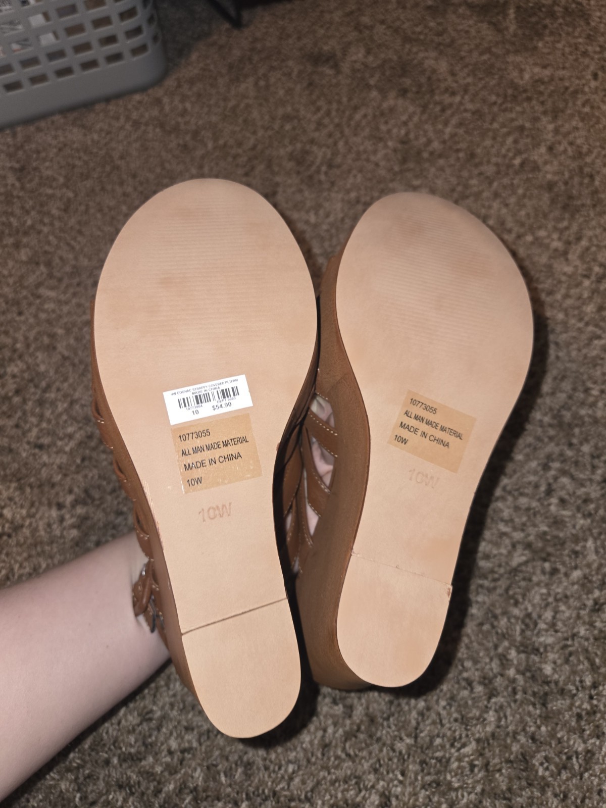 Torrid Brown Strappy Covered Platform Wedge Heel Shoe Size 10W/ NWOB