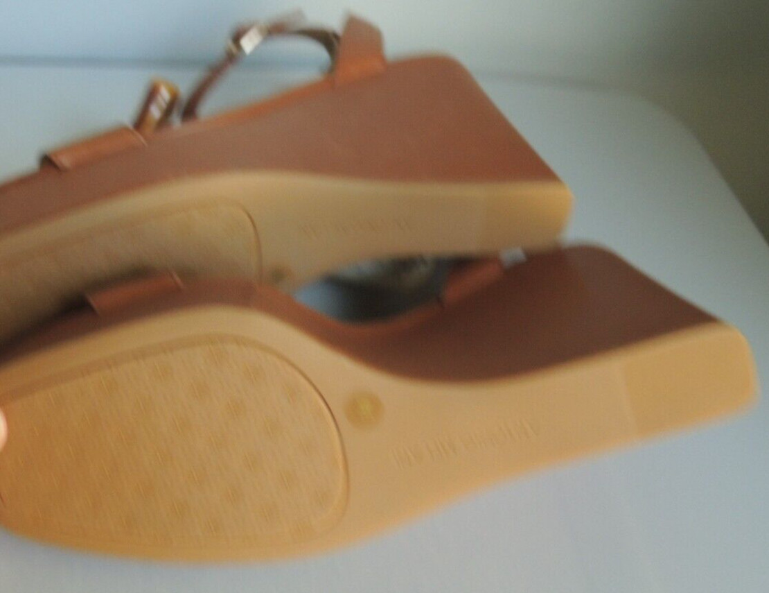ANTONIO MELANI Wedge Platform Leather Sandal NWOB SZ 9 Light Brown GREAT PRICE!