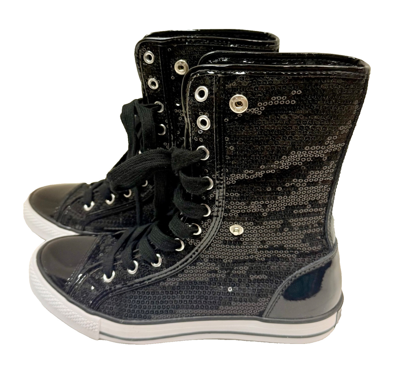 Gotta® Flurt Women’s size 8 Black Sneakers Sequin Hi-Top Funky Glam NIB