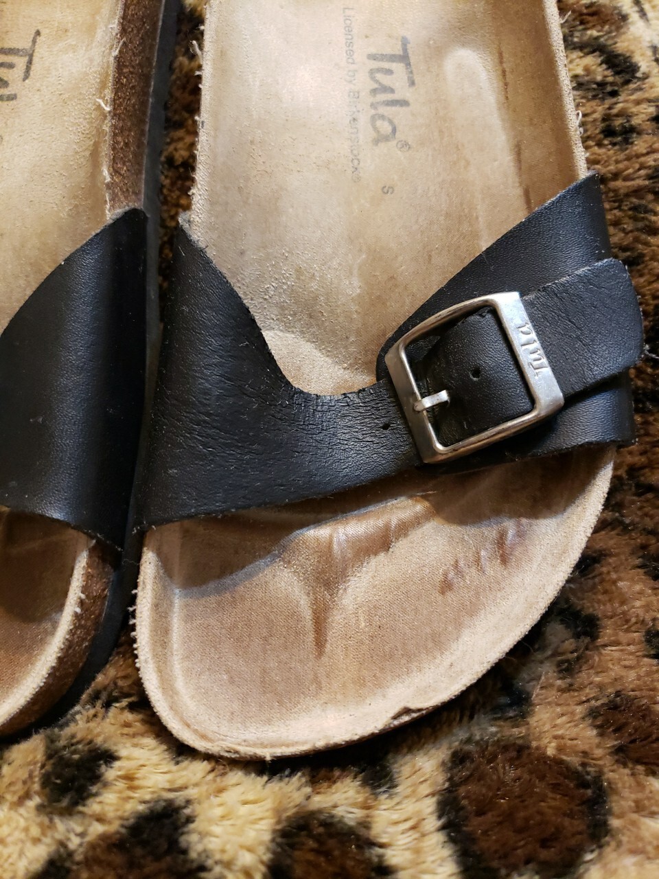Birkenstock Tula Madrid 39.5,8.5 Women Sandals Black Slide Single Strap Shoe