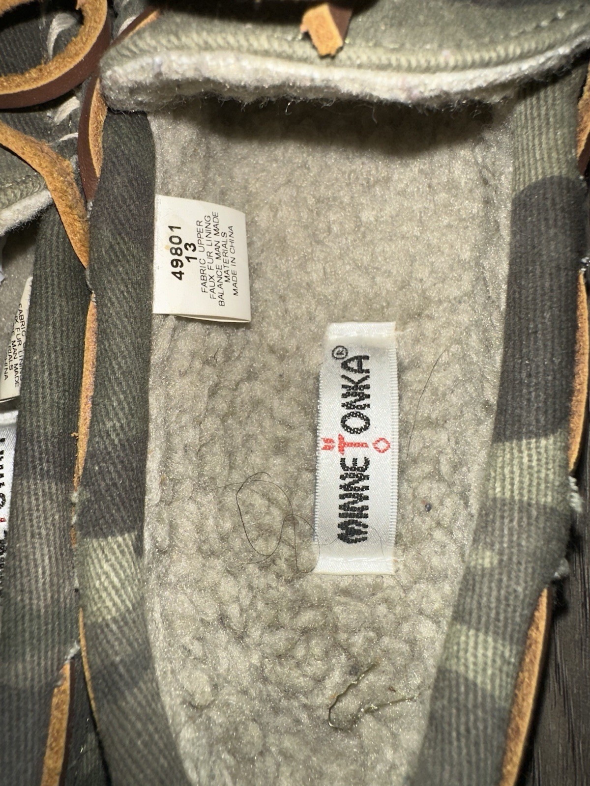 Oomka Women’s Camo Moccasin Slippers Faux Fur Lined Slip-On US 7