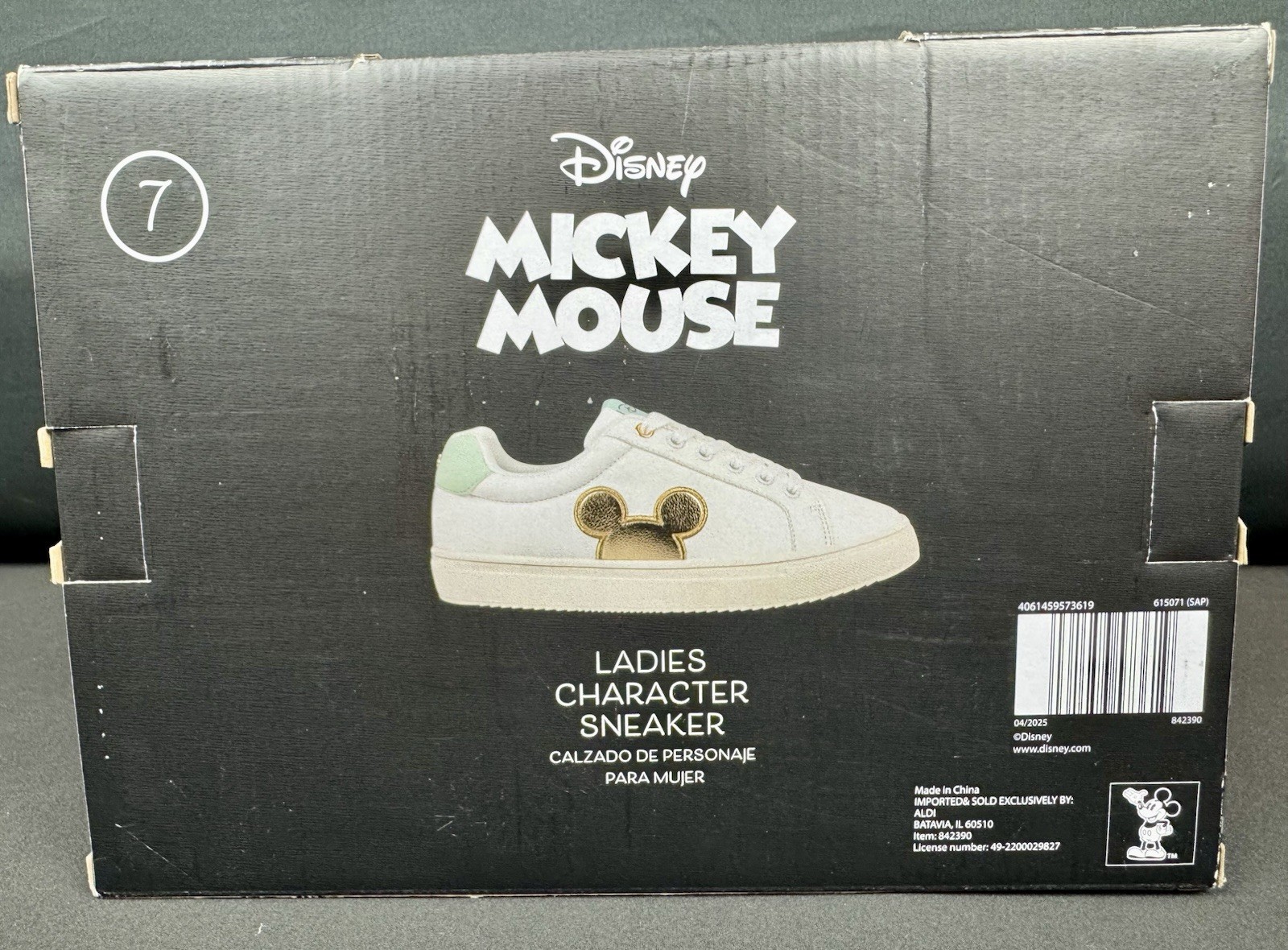 Disney Mickey Mouse Ladies Character Sneakers Size 7 New In Box