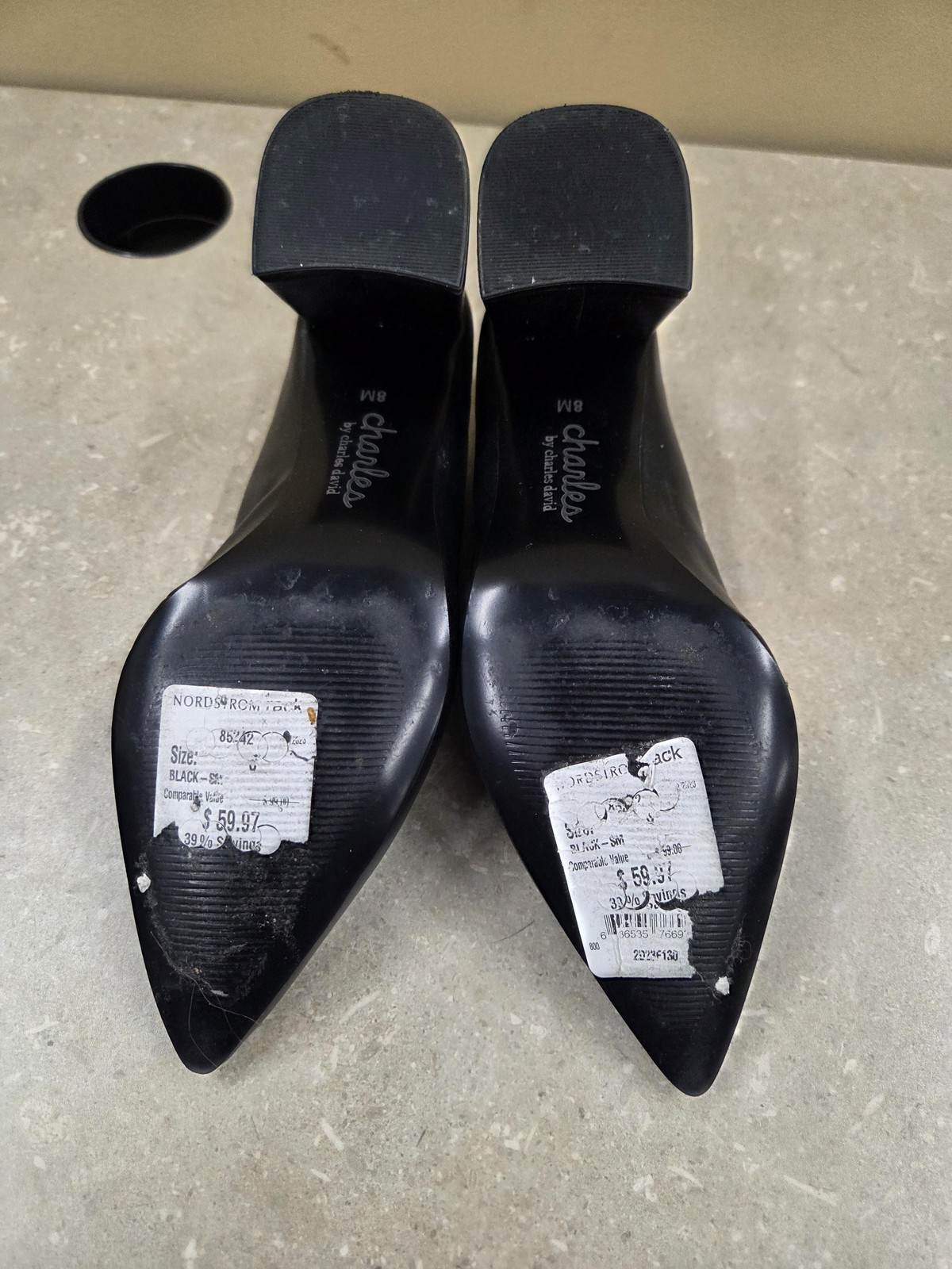 Charles by Charles David Shoes Womens Size 8M Black Amity Loafer Heels Gold Bit