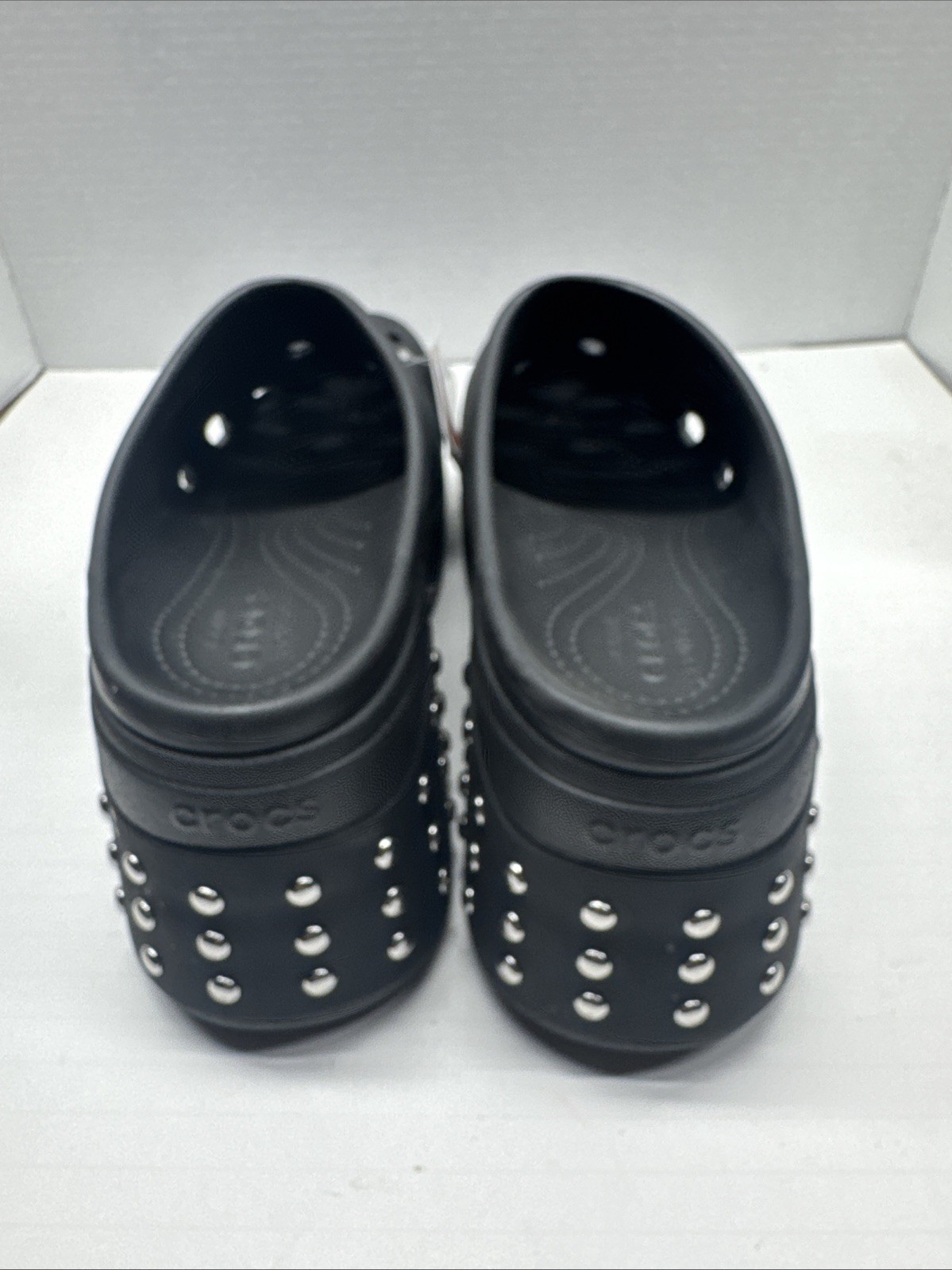Crocs Siren Platform Black Studded Heeled Clog Sz Mens 12