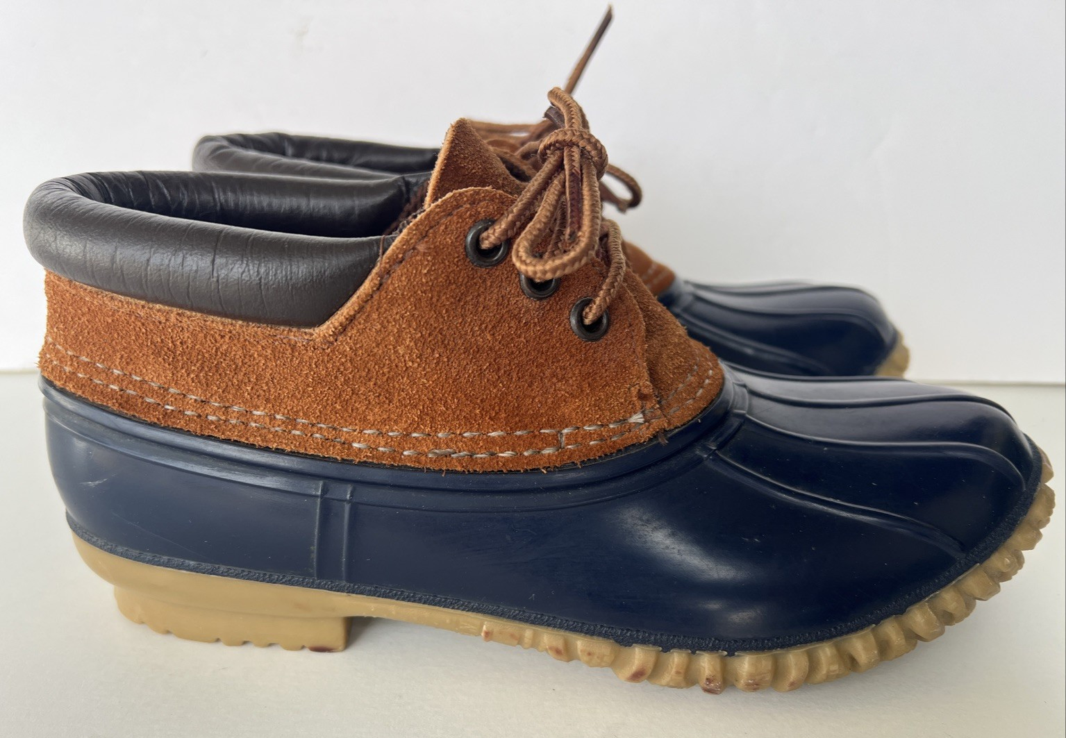 LaCrosse Duck Rain Shoe Bootie 3 Eye Leather & Rubber Upper Women’s 7 Blue