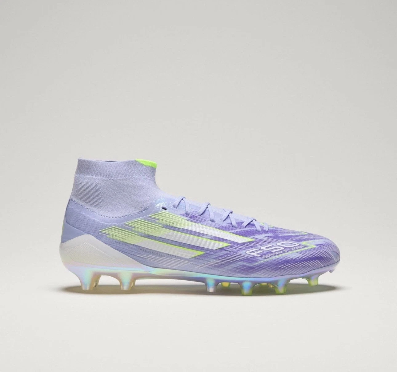 Adidas F50 Sparkfusion Elite Mid FG Size 9.5 Women’s Purple Neon Soccer Cleats