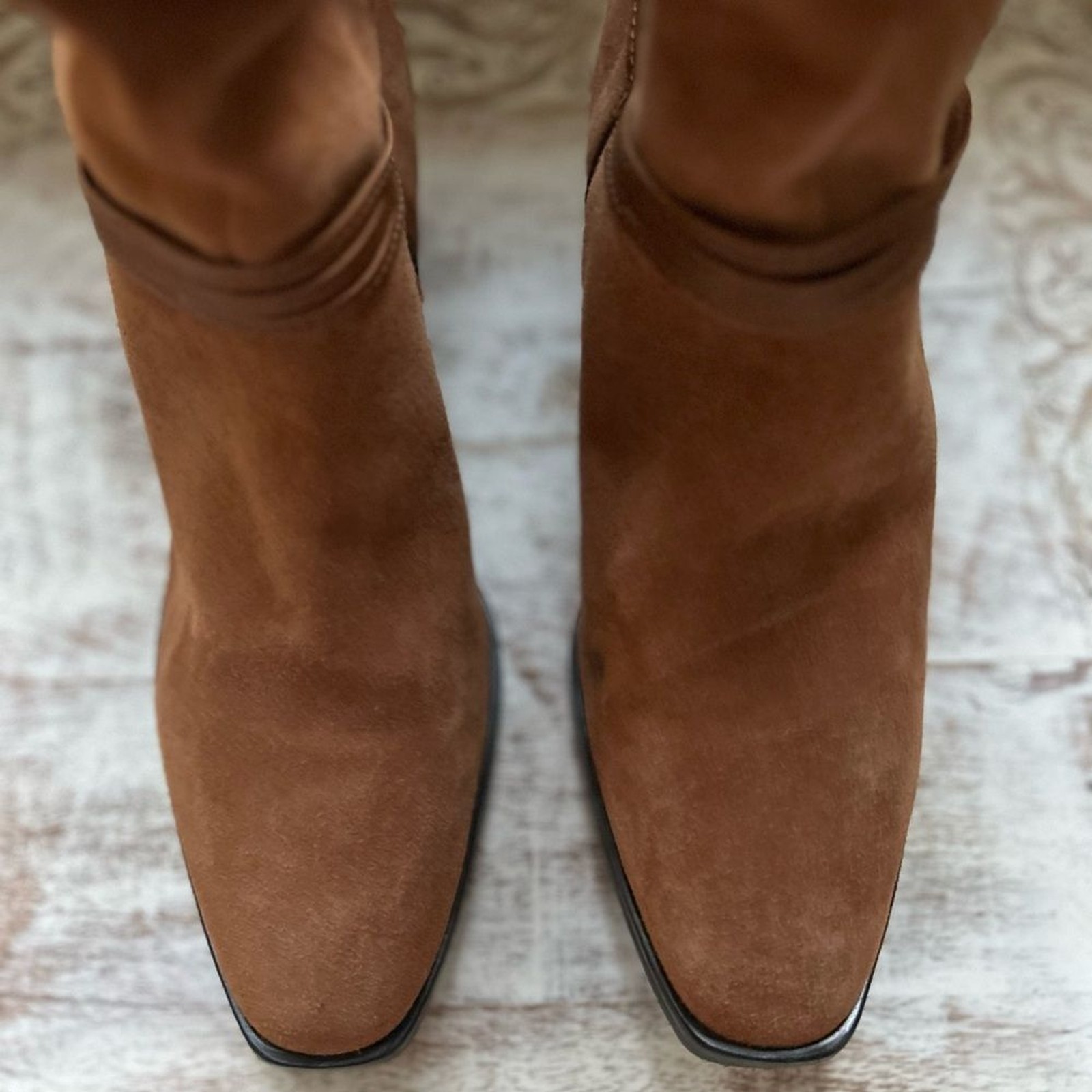 Boho Western Leather Suede Slouchy Boot Size 10 Tan Bootie Jatarea Omi Neutral