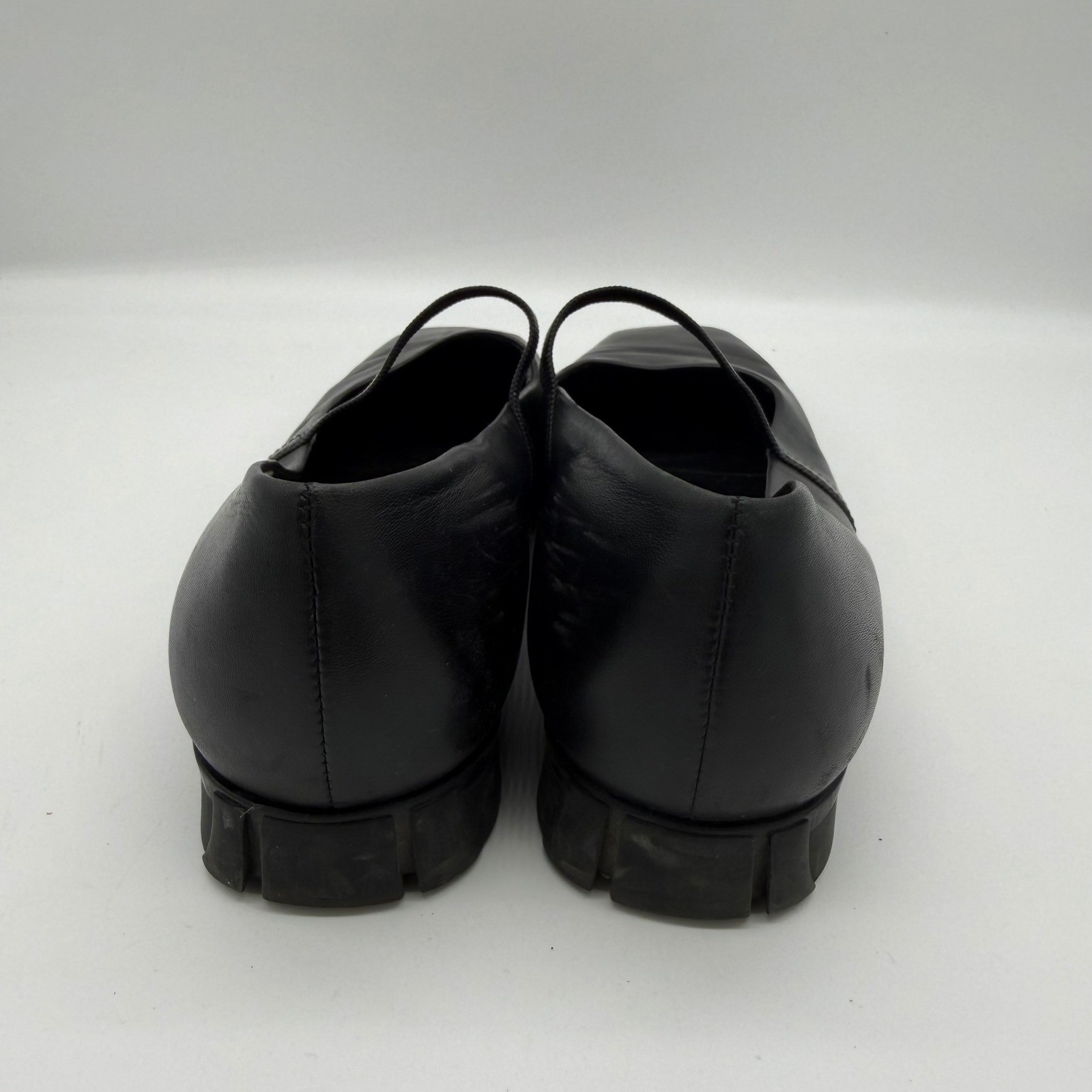Enzo Angiolini EA Flexo Black Leather Mary Jane Square Toe Flats 8.5M