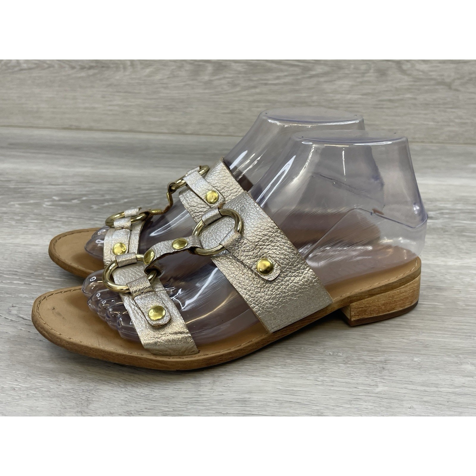 Latigo Rush Women’s Sandals Silver Leather 6.5 Buckle Boho Comfort Casual Shoes