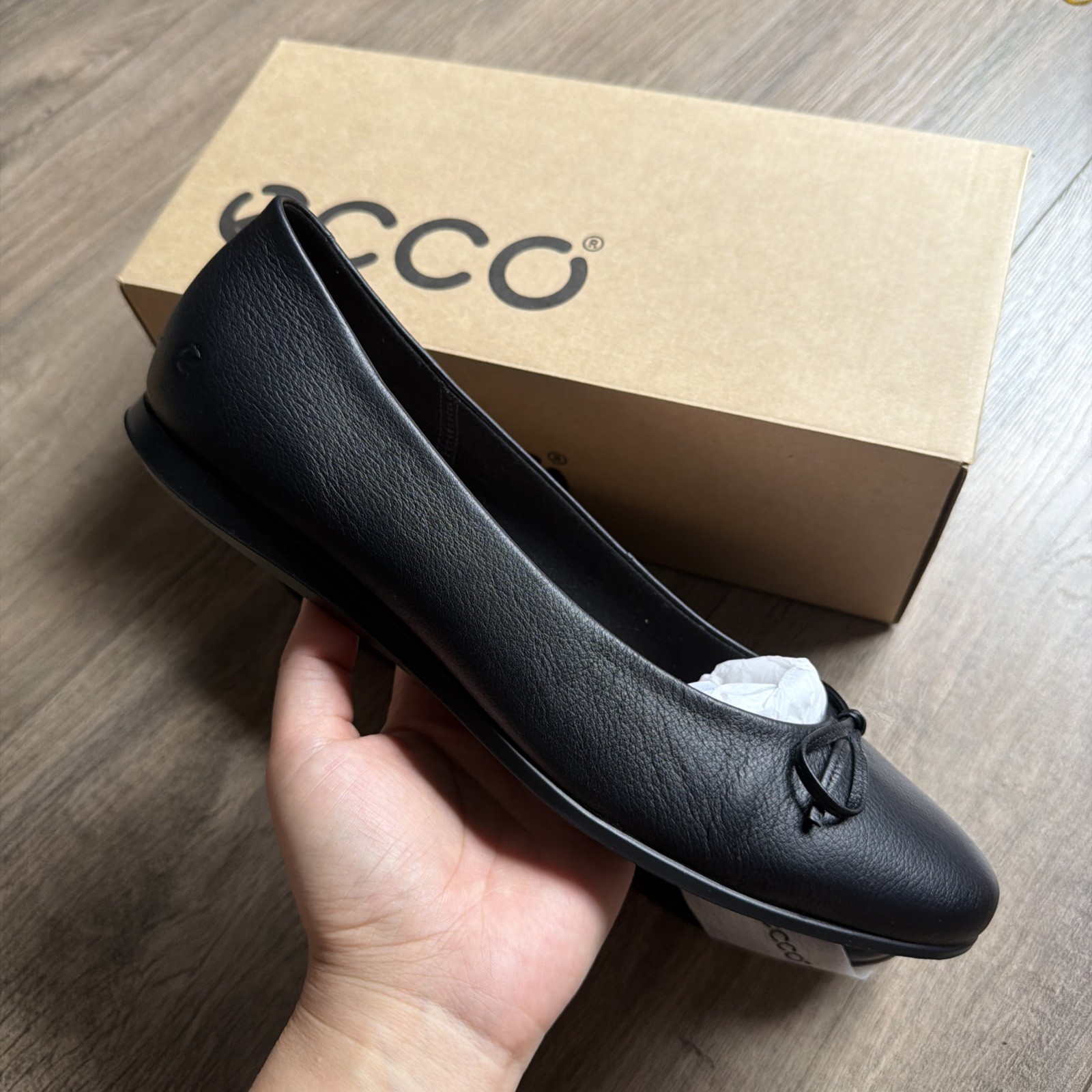 New ECCO TOUCH BALLERINA FLAT ARTICLE 271713 Black 11001 | SIZE 10-10.5 US EU 41