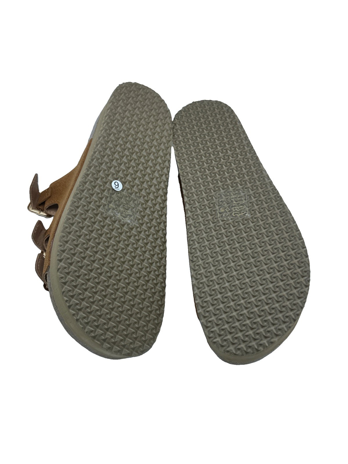 Fashion Nova Suede, kareno2 Insole Sandals Size 9 US Straps Brown