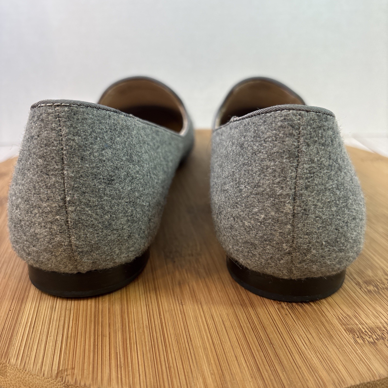 Talbots Ryan Gray Flannel Loafers Leather Soles Shoes Size 10 Christmas Presents