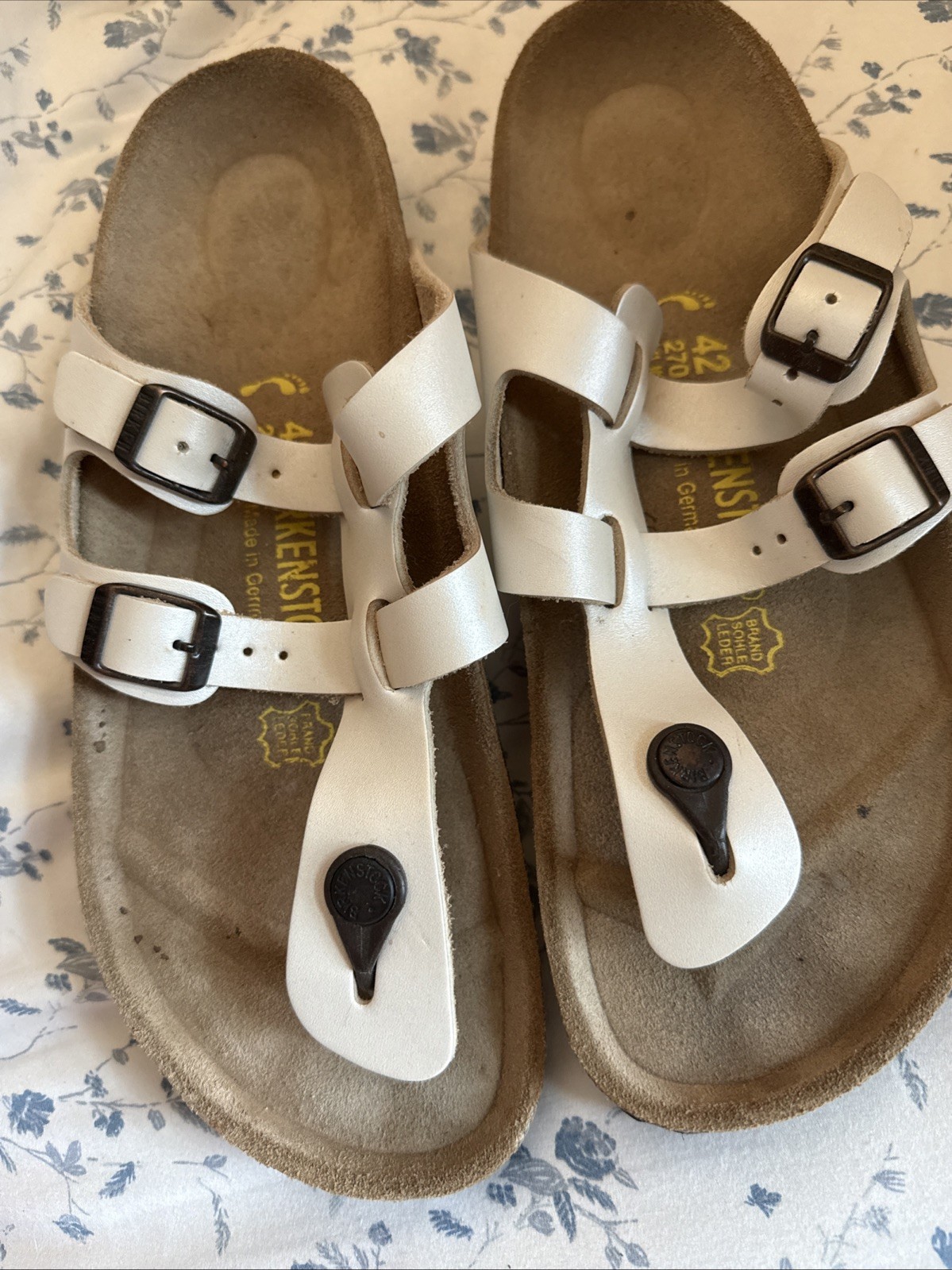 Birkenstock White Sandal 42 270 Made In Germany Women’s 11 Slip On