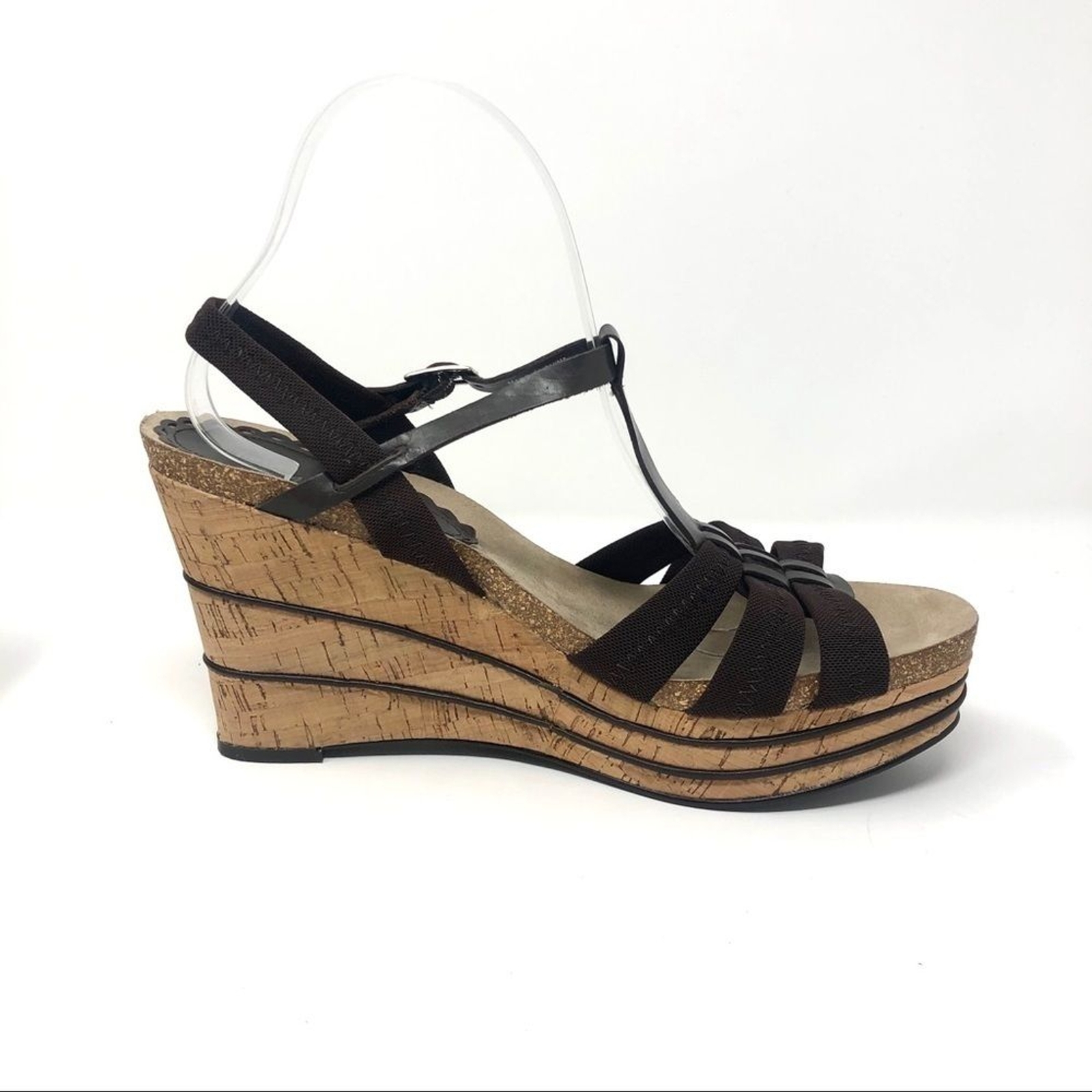 Nordstrom Boutique Chocolate Brown Cork Wedge Fisherman Sandals 10