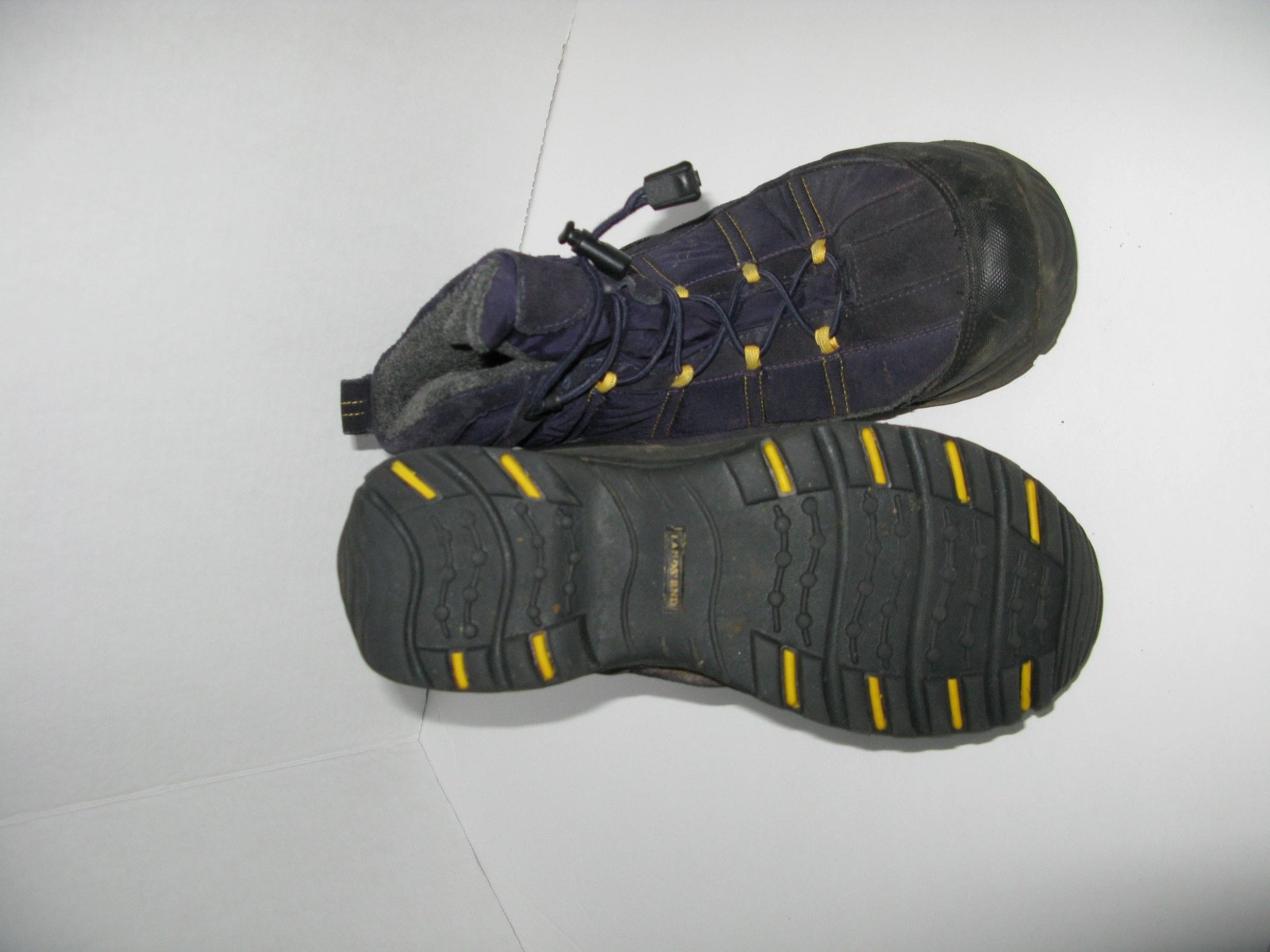 Lands End Womens 7.5B Deep Navy Purple Laceup, Draw Tie Insulated Lined 7″ Boots