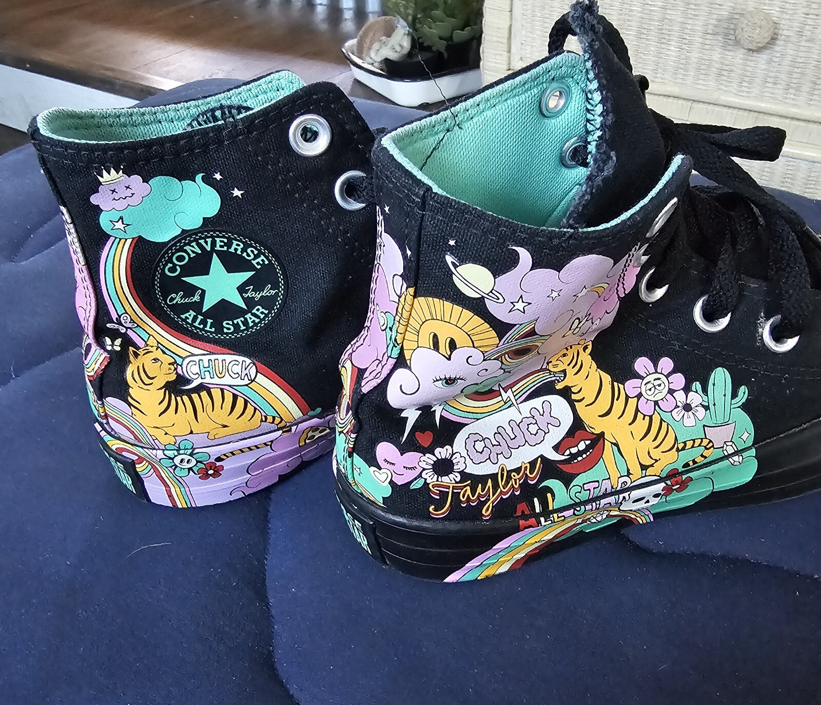 Converse Chuck Taylor All Star Psychedelic Black Multicolor Mens Sz 4 Womens 6