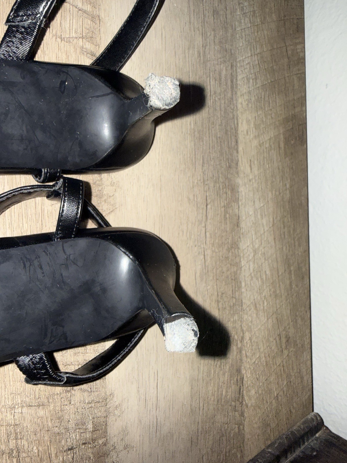 Calvin Klein Womens Black Leather Slip On Slingback Pointed Toe Heels 9.5M