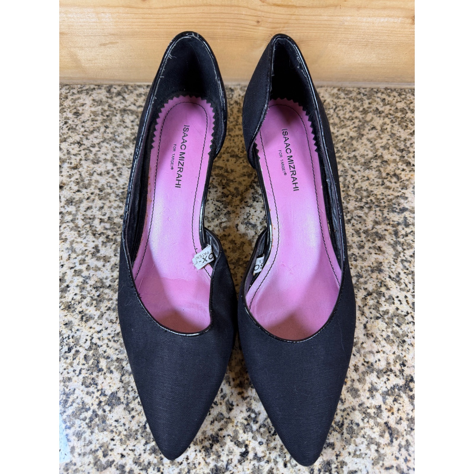 Isaac Mizrahi for Target Black Fabric Kitten Heel Pumps Pointed Toe Size 7