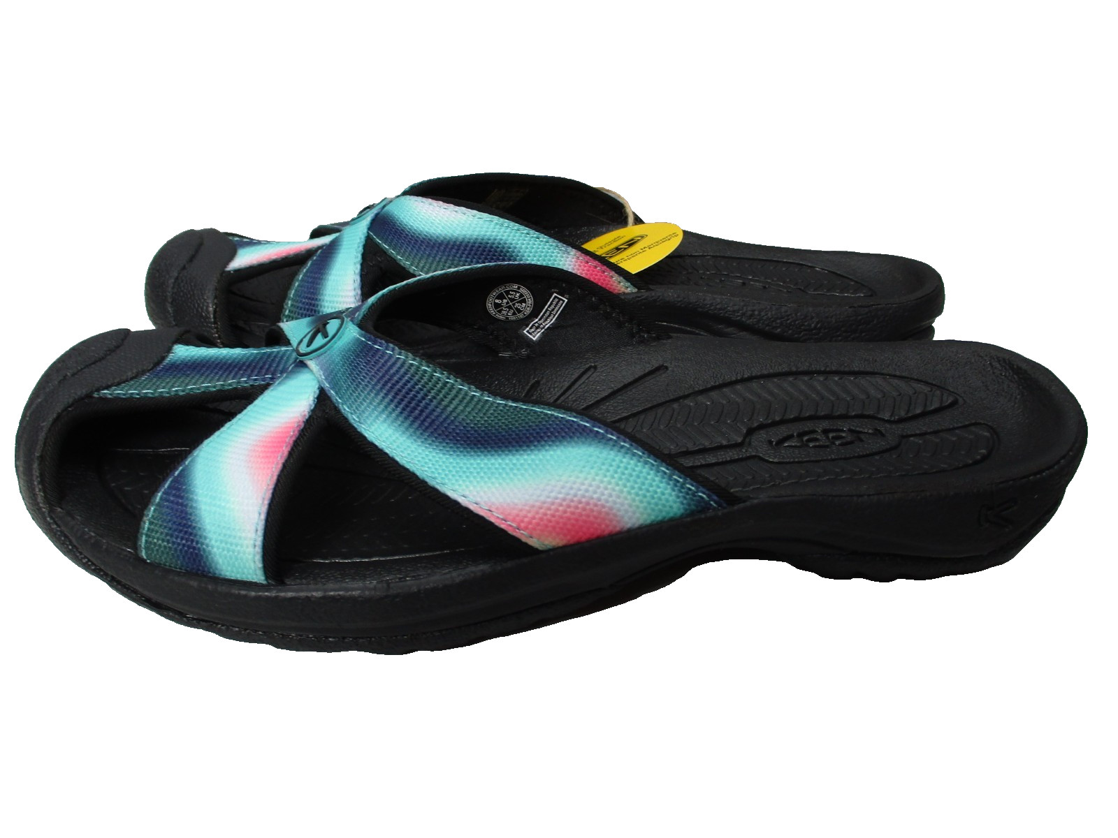 Keen Bali Slides Sandals Flip Flops Toe Guard Womens Sz 9.5 Blue Pink Black