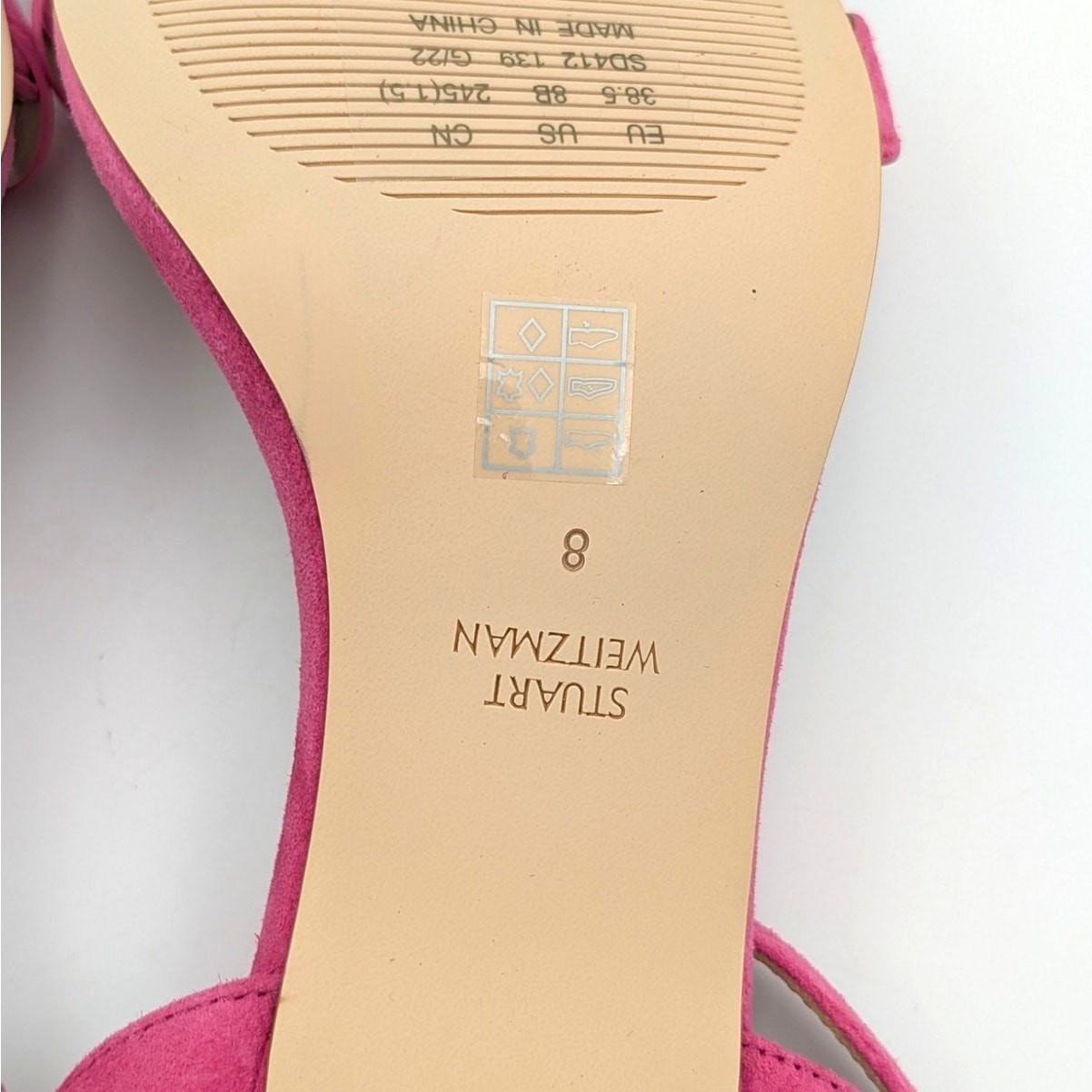 Stuart Weitzman Dancer Twistie 100 Suede Sandal Women’s Pink Size US8 EU38.5