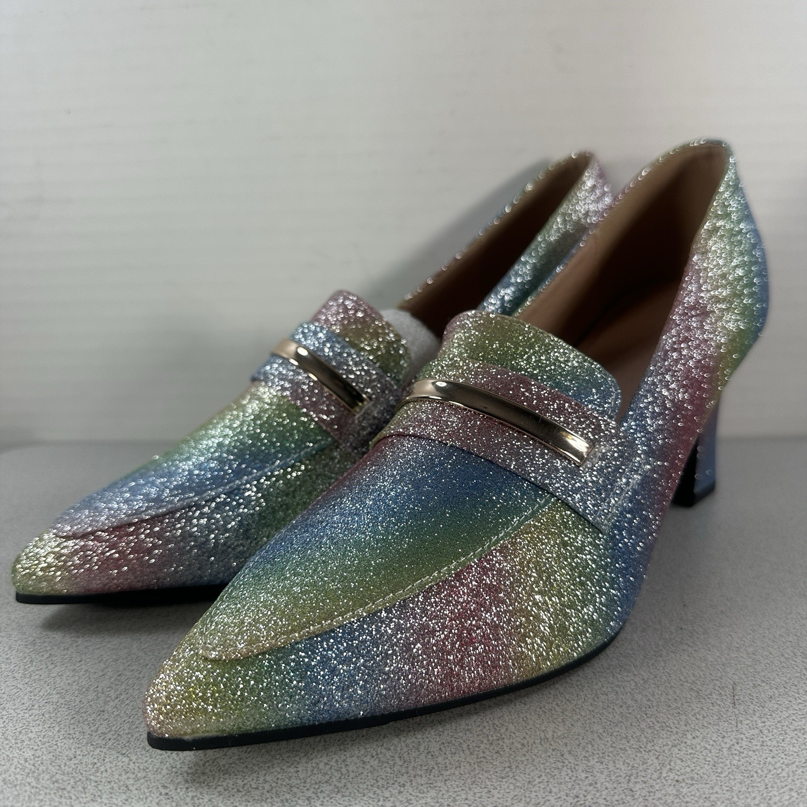 Temu Women’s 42 Glitter 3” Block Heel Party