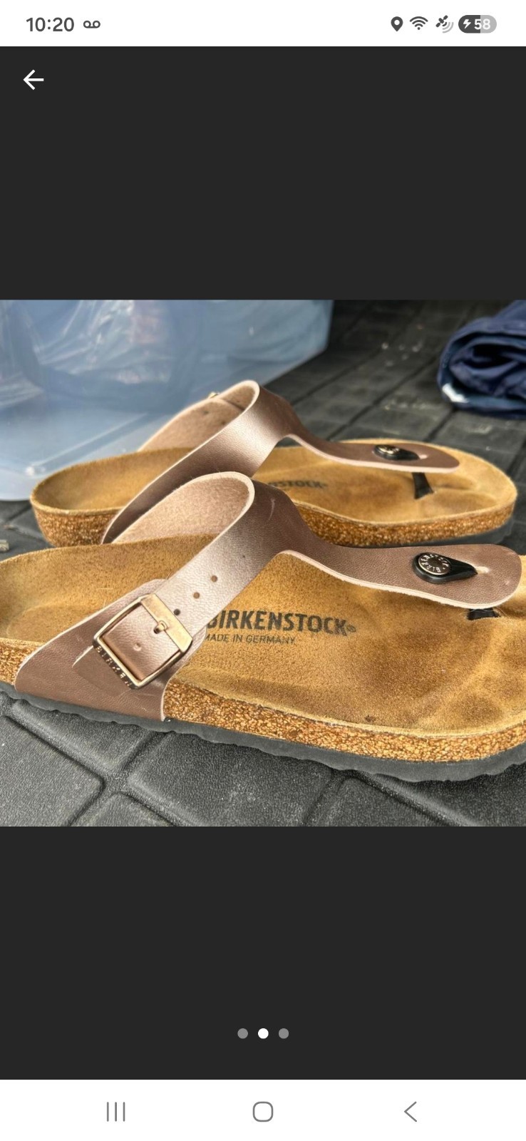 Birkenstock Women’s Gizeh Thong Sandals Cork Footbed Rose Gold Size 9 EU 40