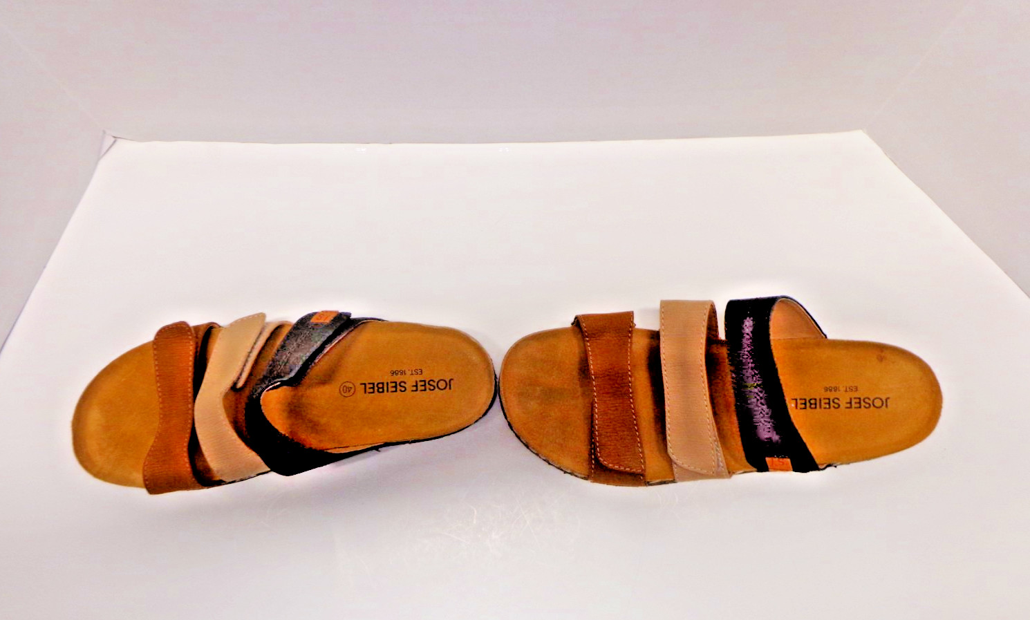 JOSEF SEIBEL Hannah 03 Comfort Sandals Brown Taupe Black Leather 40 EUC