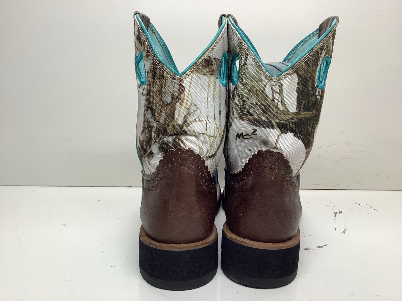 WOMENS ARIAT ATS COWBOY BROWN BUCKAROO BOOTS SIZE 7.5 B