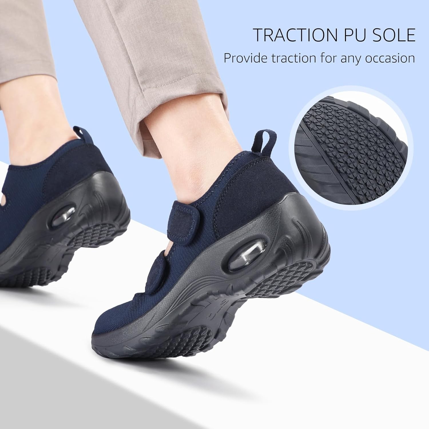 STQ Womens Walking Shoes Non Slip Orthopedic Adjustable Diabetic Shoes…