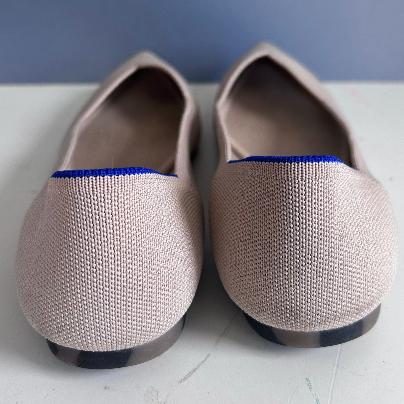 Rothy’s pointed flats size 11 The Point II Diamond Twill bone off white