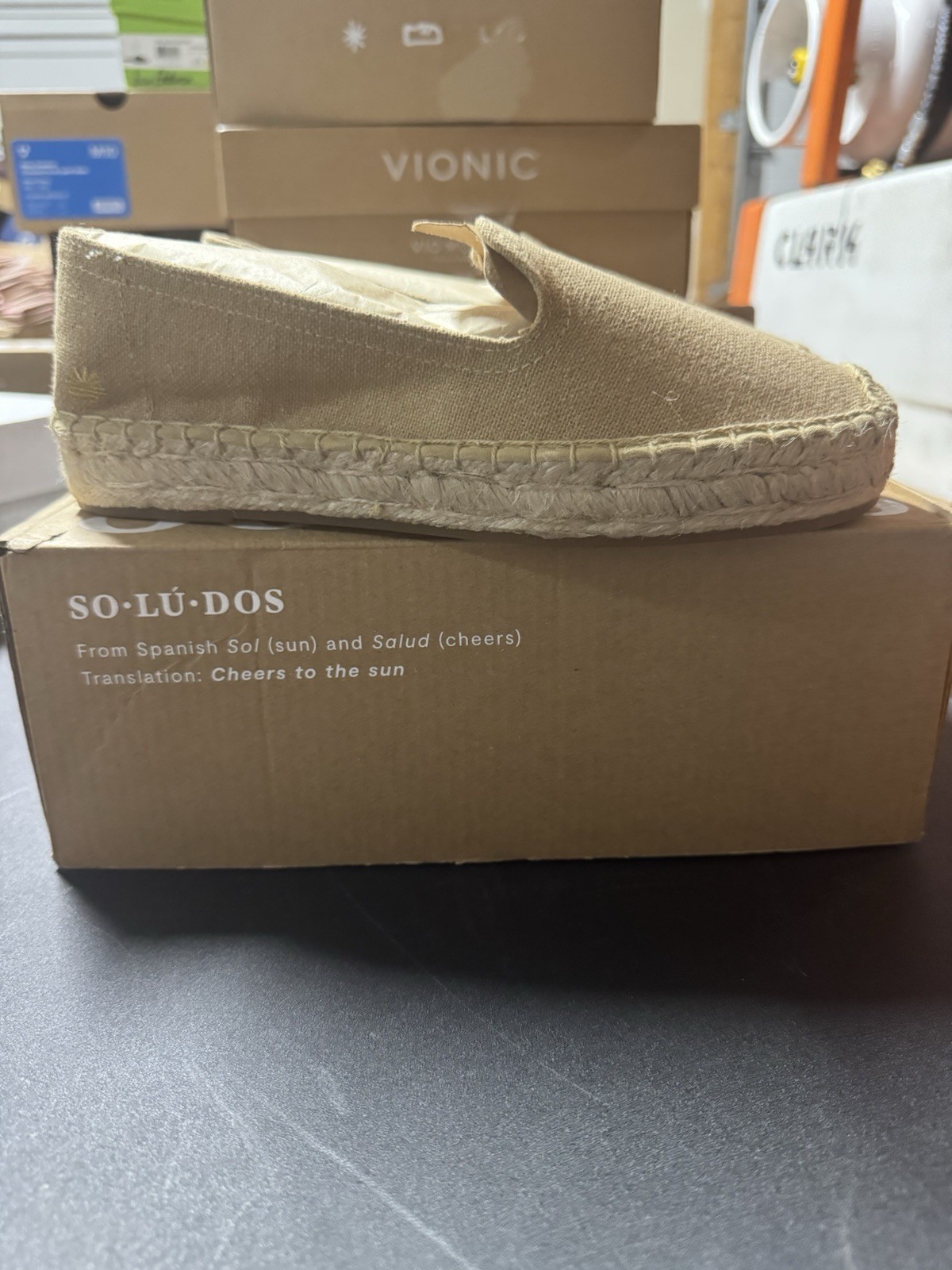 Soludos Smoking Platform Espadrille 6-6.5 Safari Brown