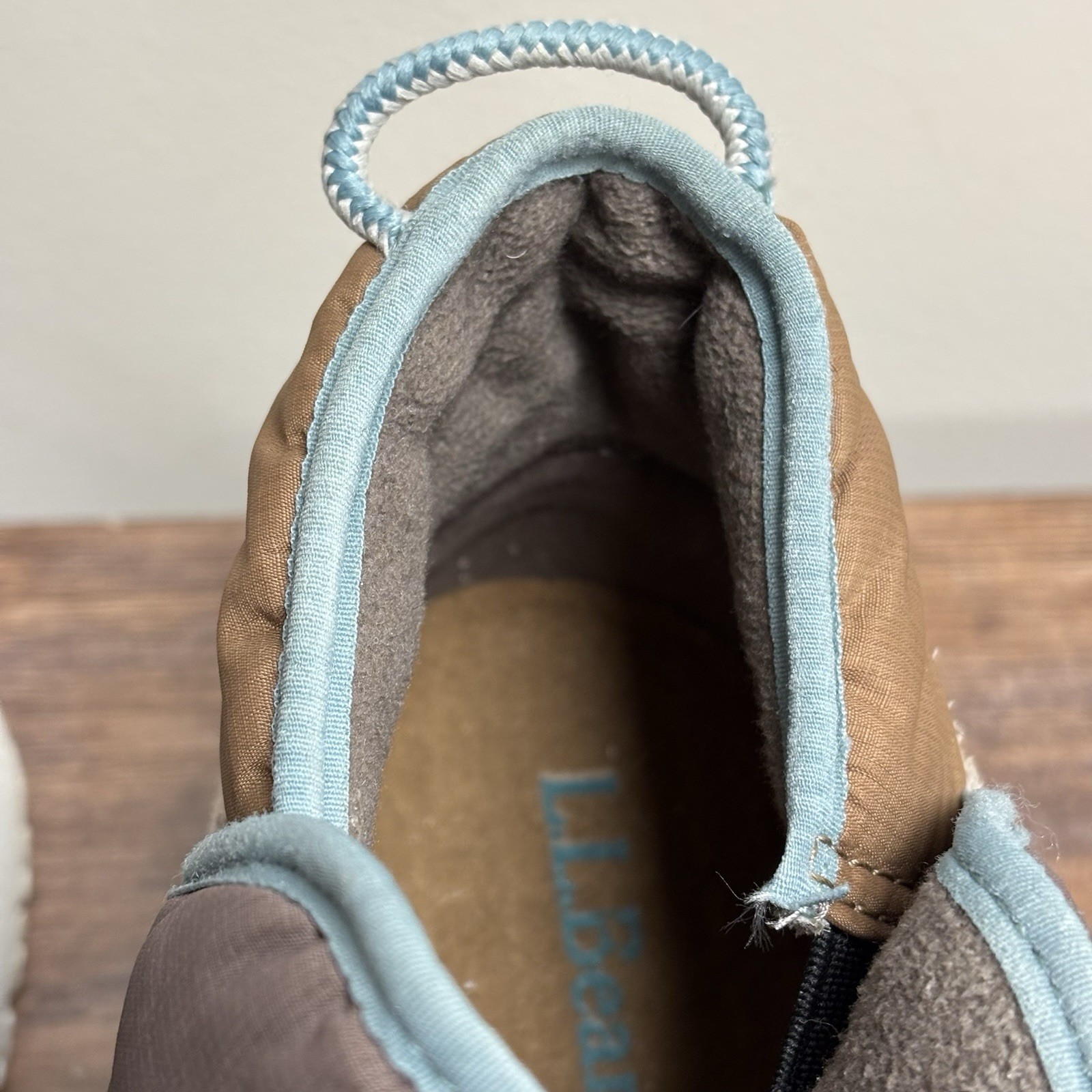 L.L. Bean Mountain Classic Quilted Ankle Boots Women 8 Gray Taupe Winter Spring