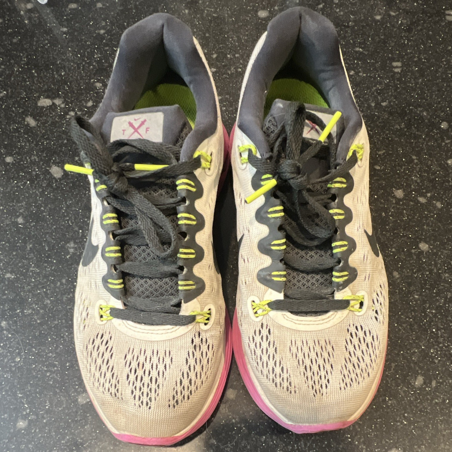 Nike LunarGlide 5 Women’s Running Sneakers Gray/Black/Pink Green size 6.5