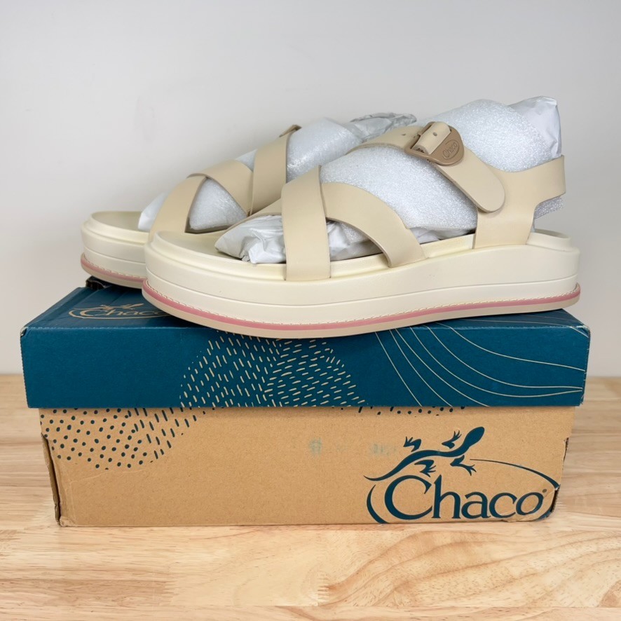 NEW Chaco Women’s 10 Townes Midform Leather Sandal Comfort Platform | Angora