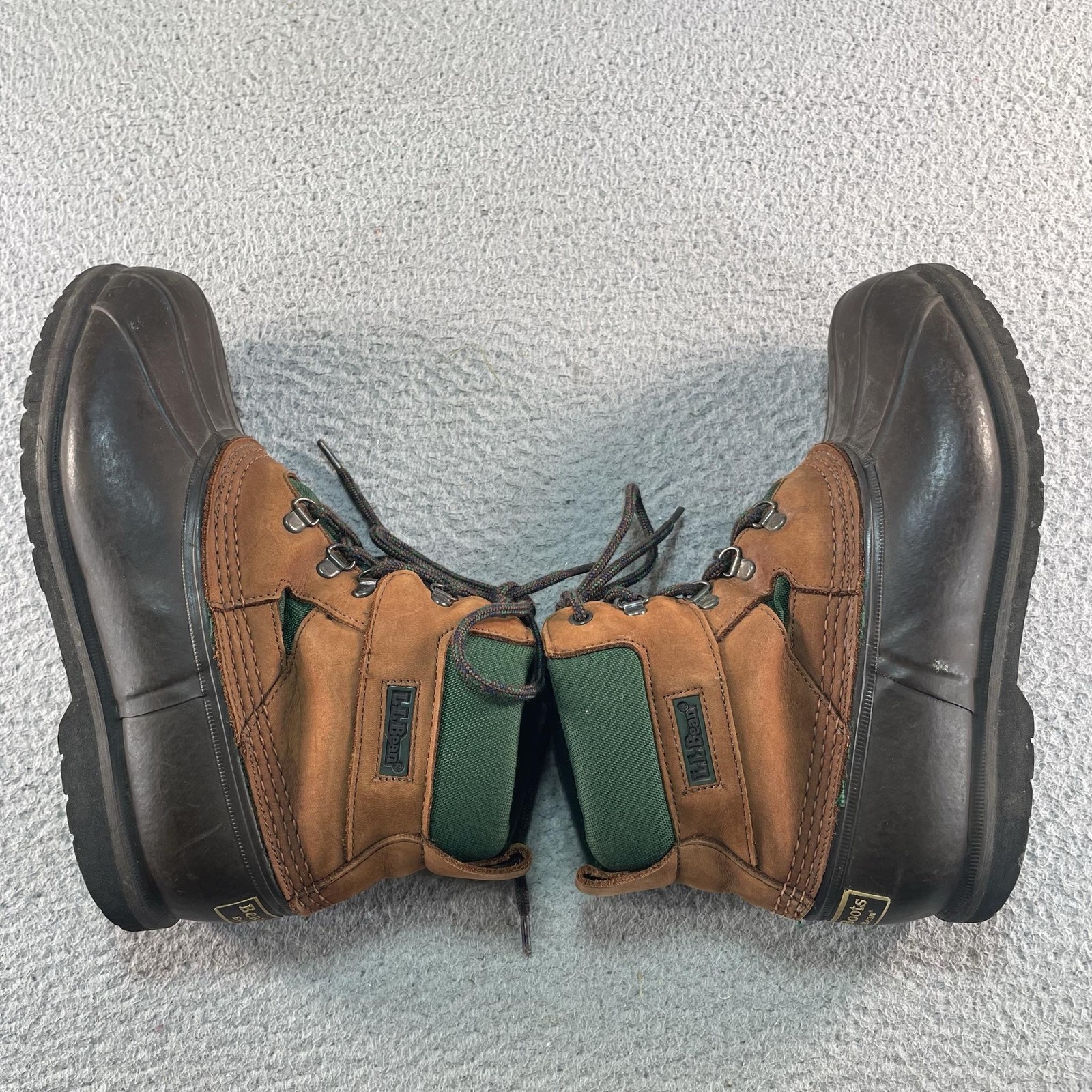 LL Bean Bean Boots Womens Size 9 Brown Leather Duck Ankle Waterproof Lace Up