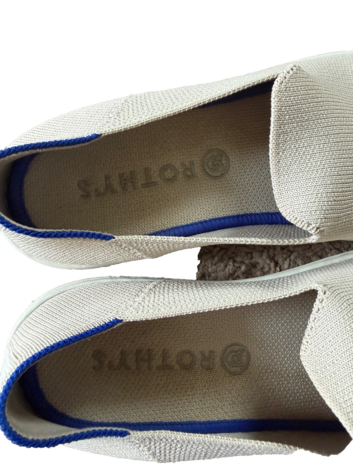 Rothy’s The Original Slip On Sneaker Women’s 8 Ivory Knit Washable Comfort Shoe