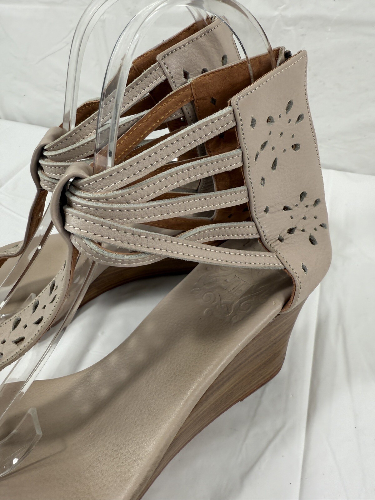 bali ELF Leather Bora Bora Rear Zip Handmade Wedge Sandal Size 8 thong