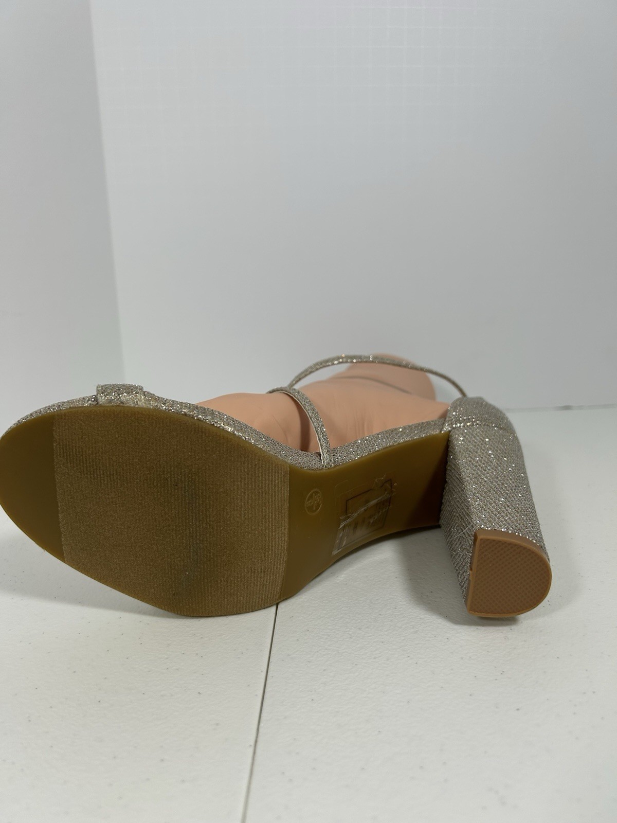 David’s Bridal Frenzy Shimmery Gold Size 8 With A 4”heel Chunky Block Heel