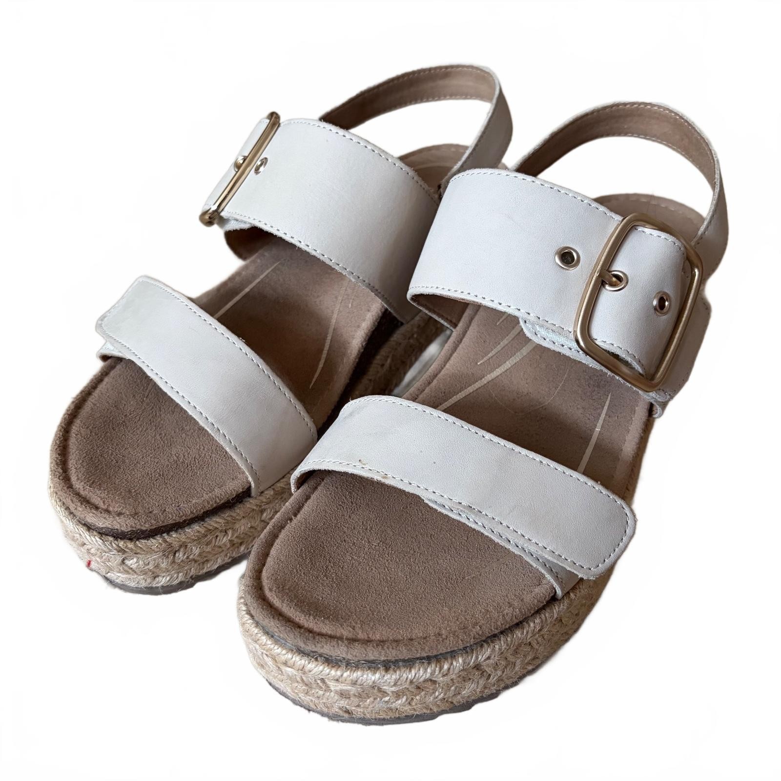 Aetrex Vania Platform Sandals Arch Support Cream Women’s Size US 9-9.5 EU 40