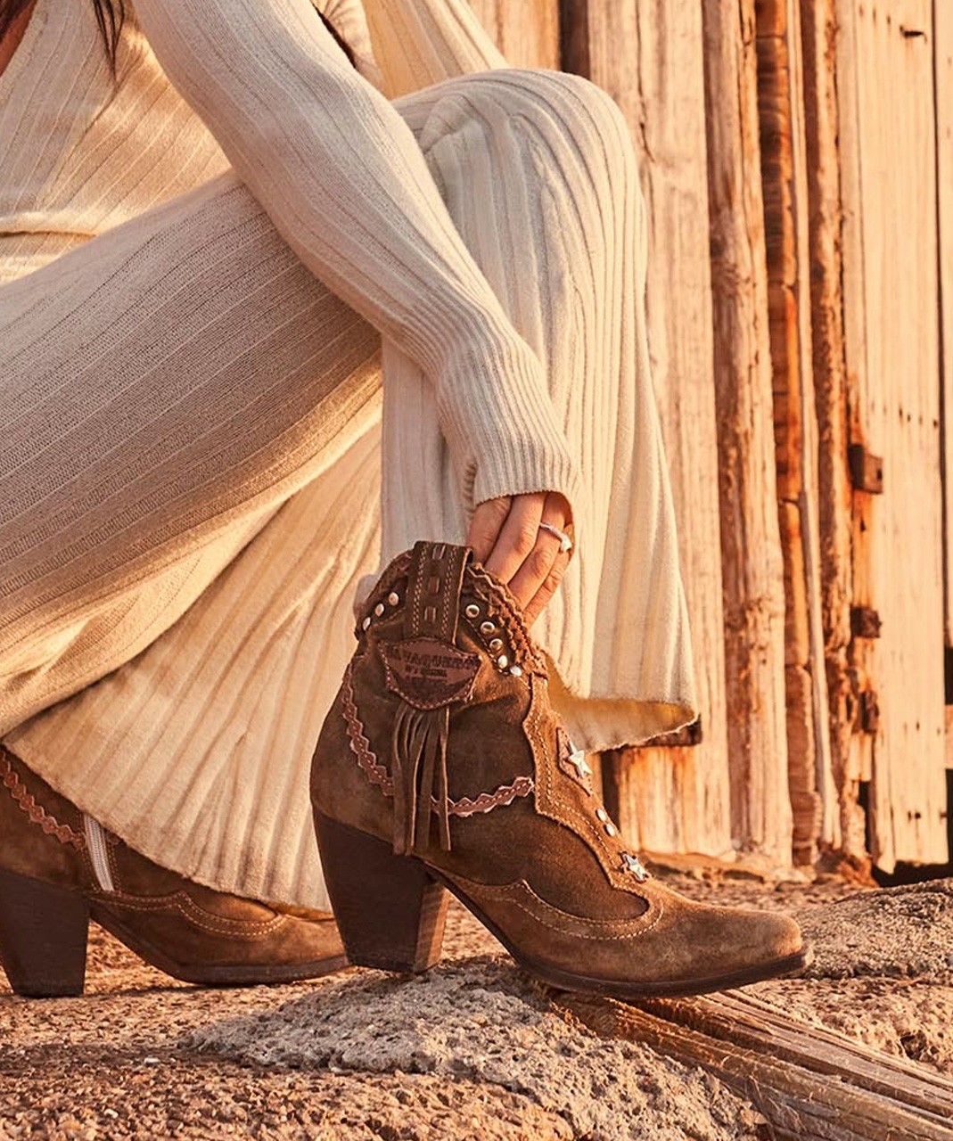 EL VAQUERO VIOLET SILVERSTONE AVANA LEATHER WESTERN ANKLE