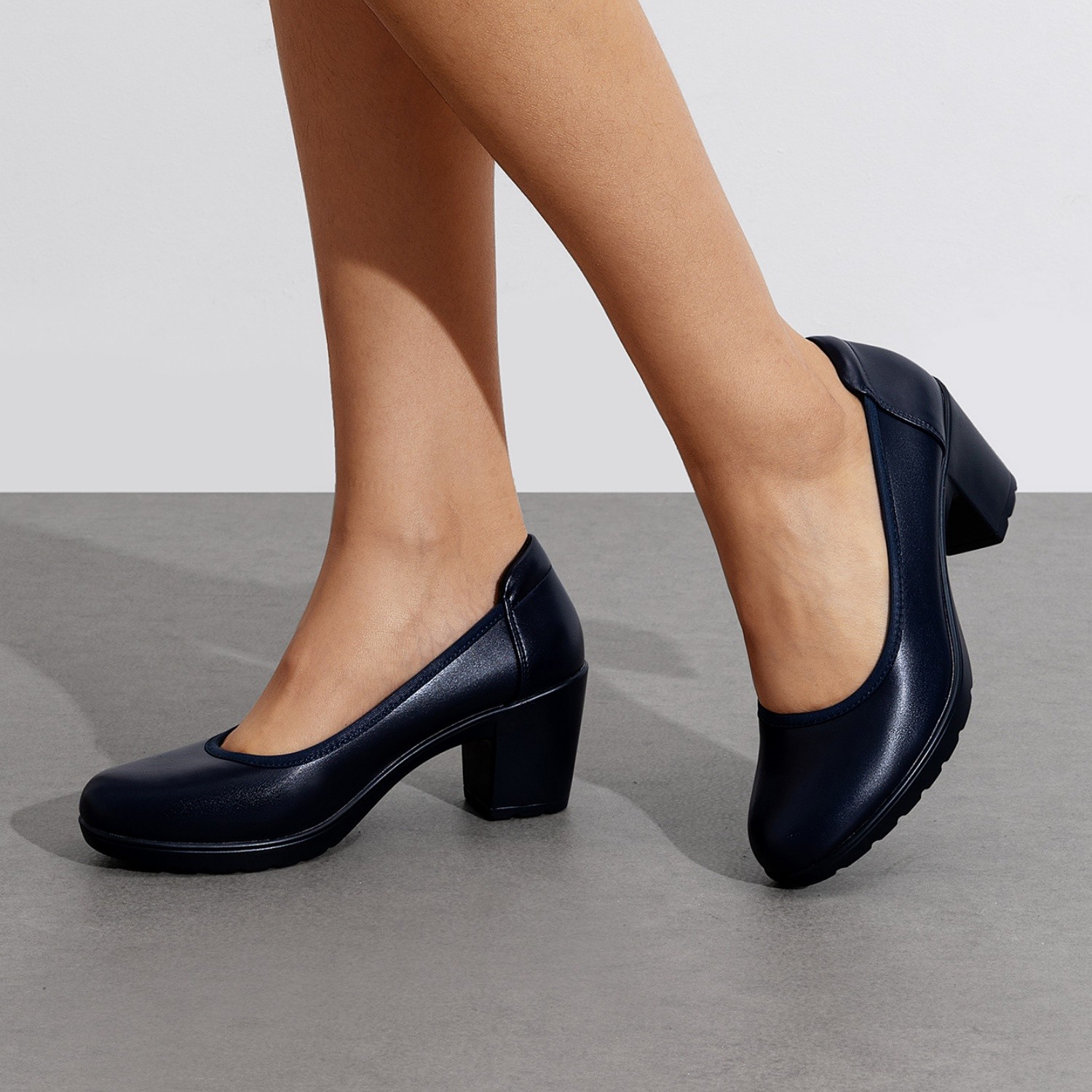 Women All Day Comfort Dress Pumps Low Chunky Heels Daily Wear Office Dress