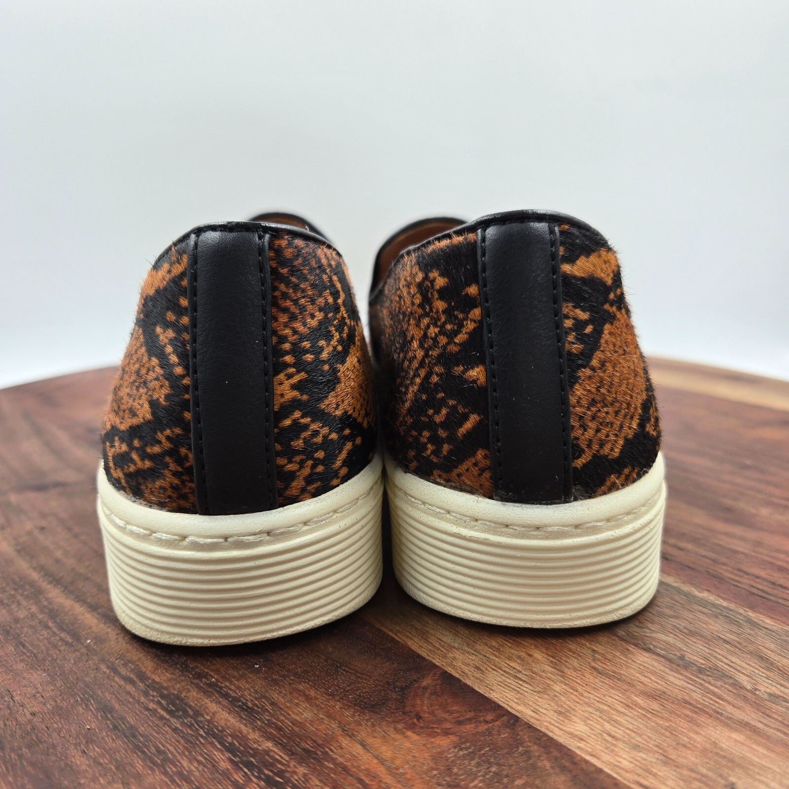 Sofft Somers Shoes Women’s 8.5M Brown Black Snake Calf Hair Platform Sneakers