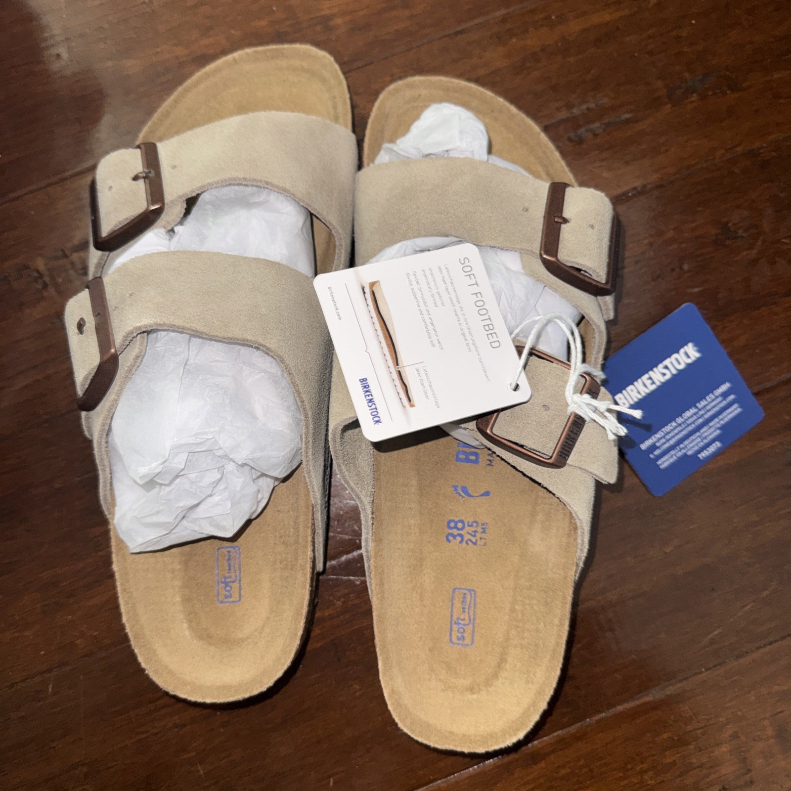 Birkenstock Arizona Suede Leather Casual Shoes Sandals Unisex Adults Size 38 (7)