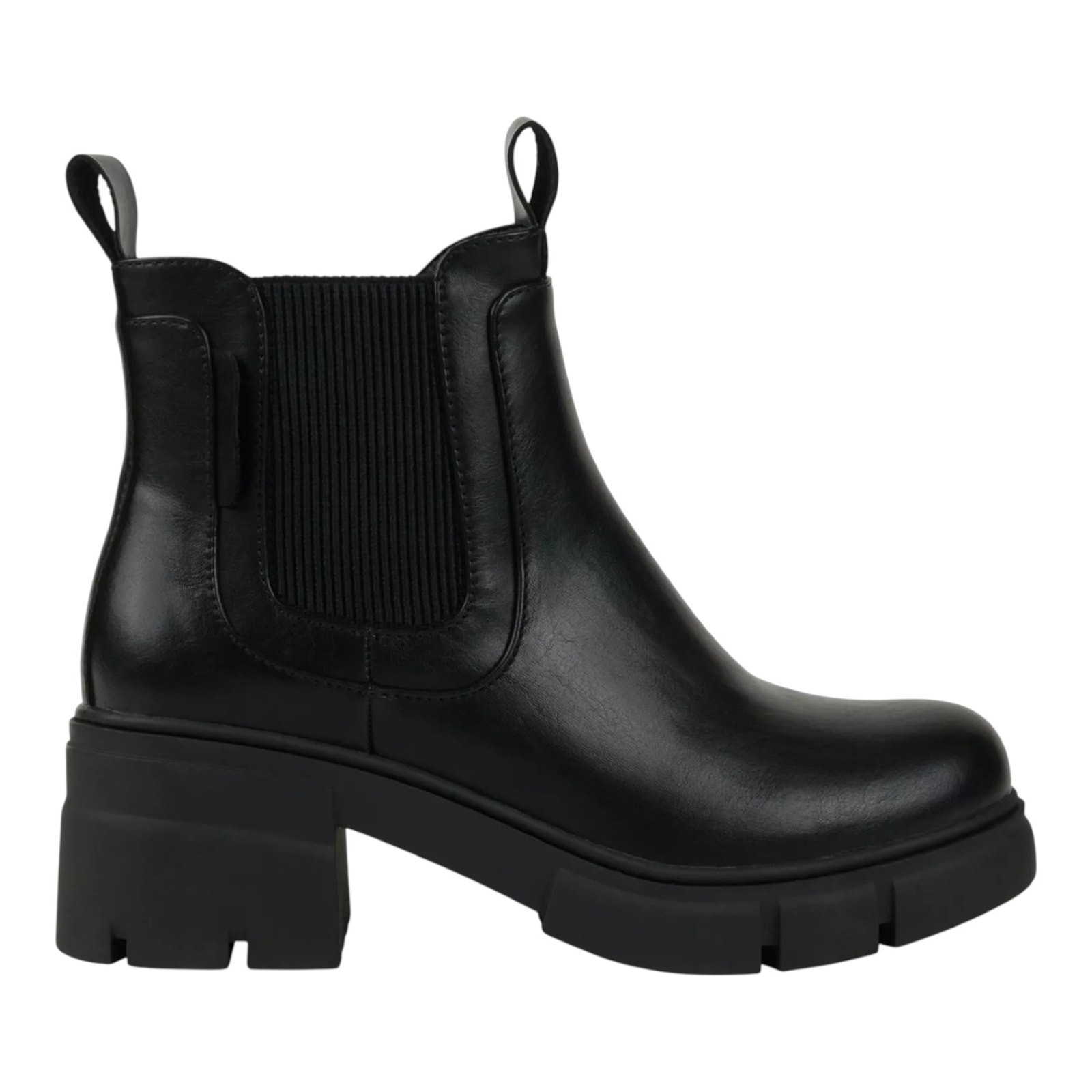GC Shoes Women’s William Pull Tab Lug Sole Chelsea Booties Black Size 7