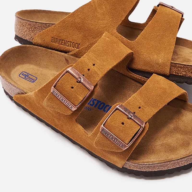 Birkenstock Arizona Soft Footbed Mink Suede Leather Men’s and Women’s Sandals