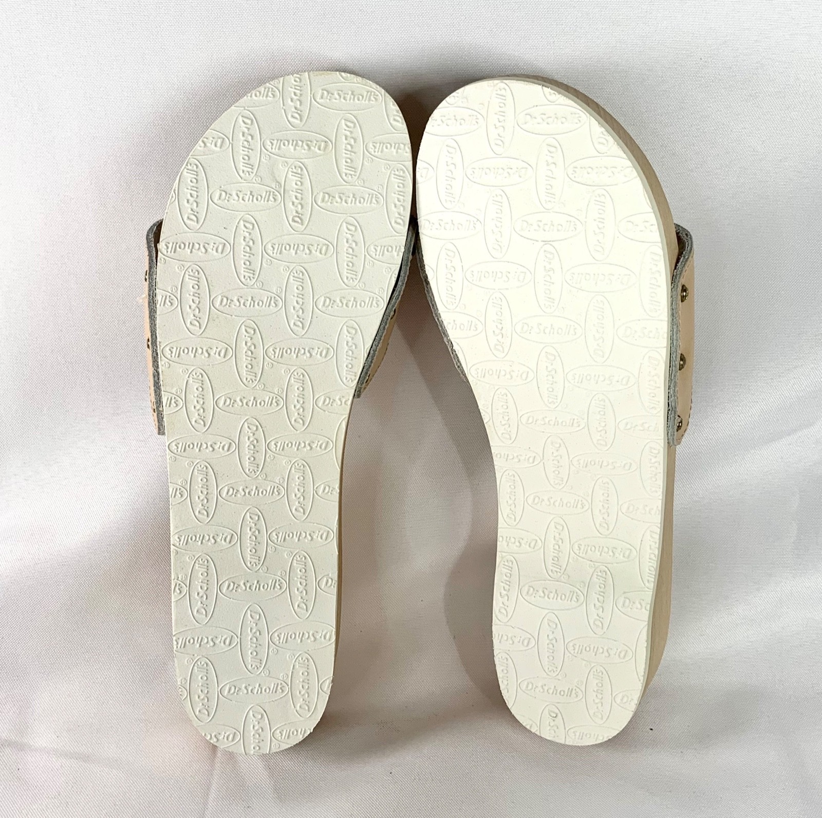Dr. Scholls ‘The Original’ Sandal Leather Wood Slide Made i Italy SZ 10 Tan NWOT