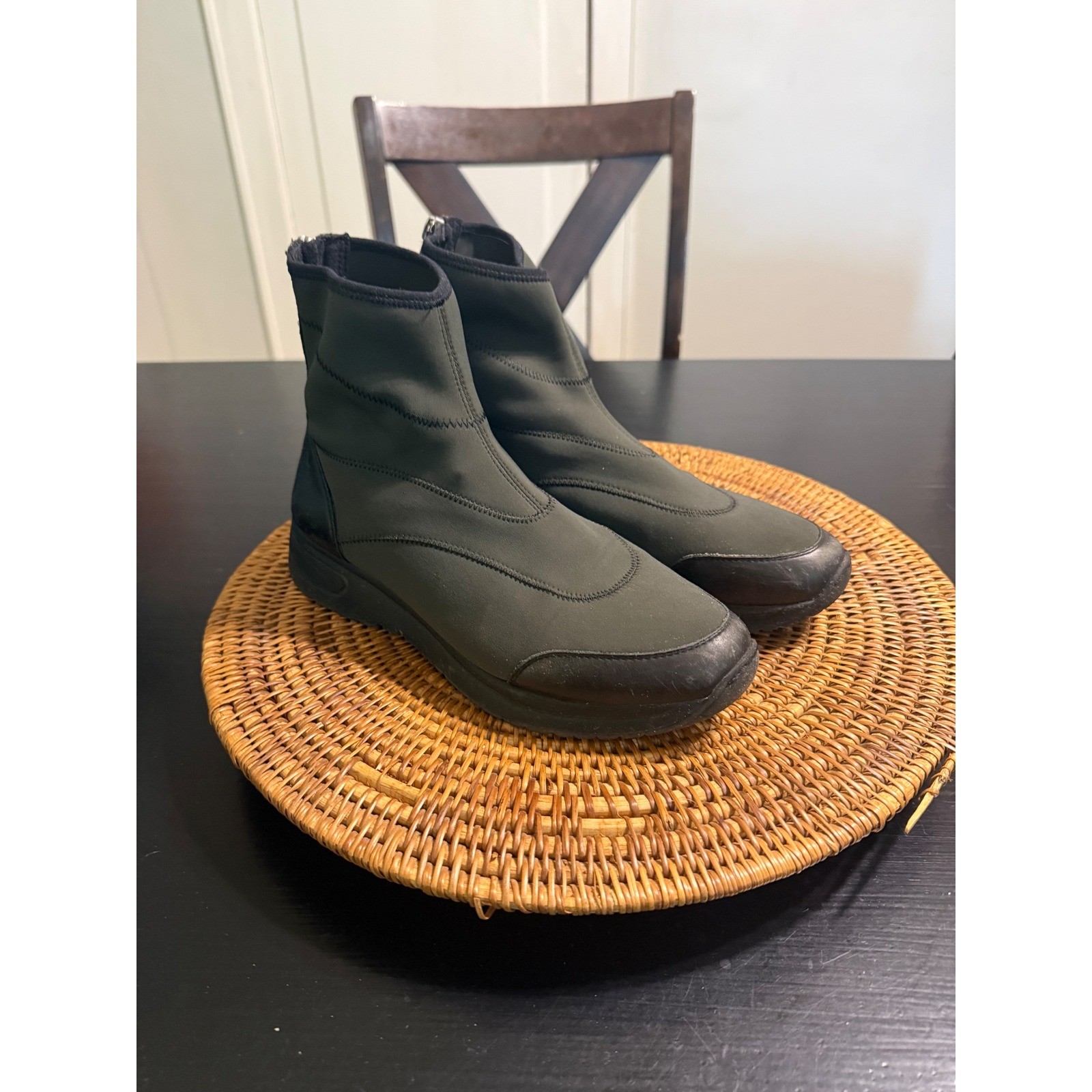 Vagabond Shoemakers Casey Olive Green Textile Leather Ankle Boots 39 4223-039-53