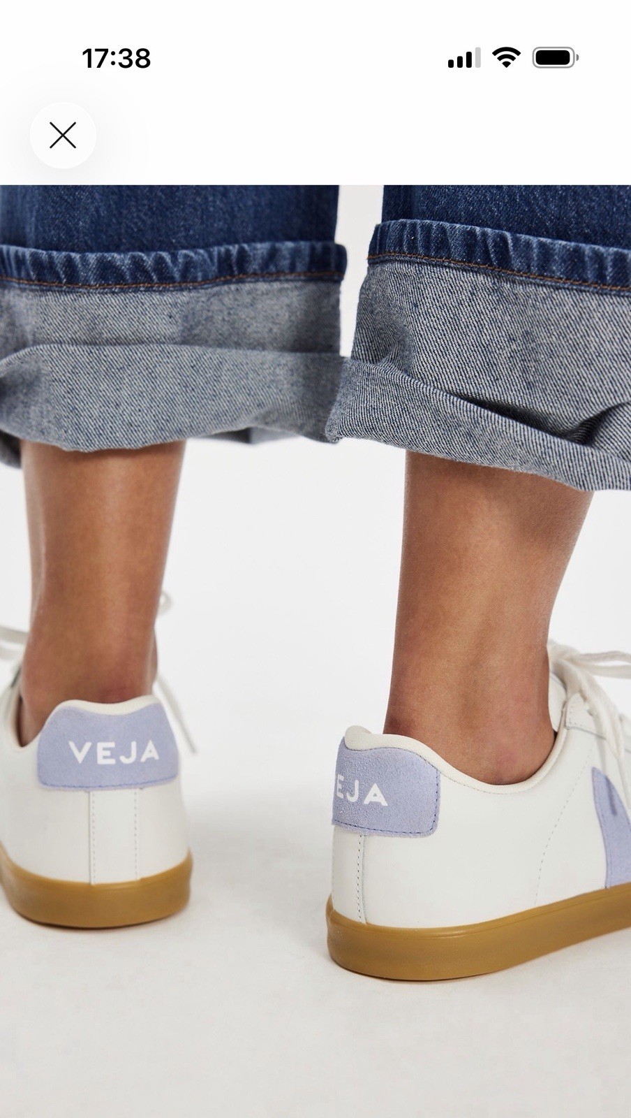 *Brand New In Box VEJA Esplar Sneakers Leather White Purple US 7 EU 38*FREE SHIP